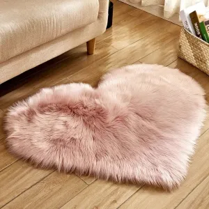 Curata Heart Shaped Faux Fur Rug - Shag Fluffy Rug - 6 colors - 19.6 x 23.6 - 2' Heart Shape