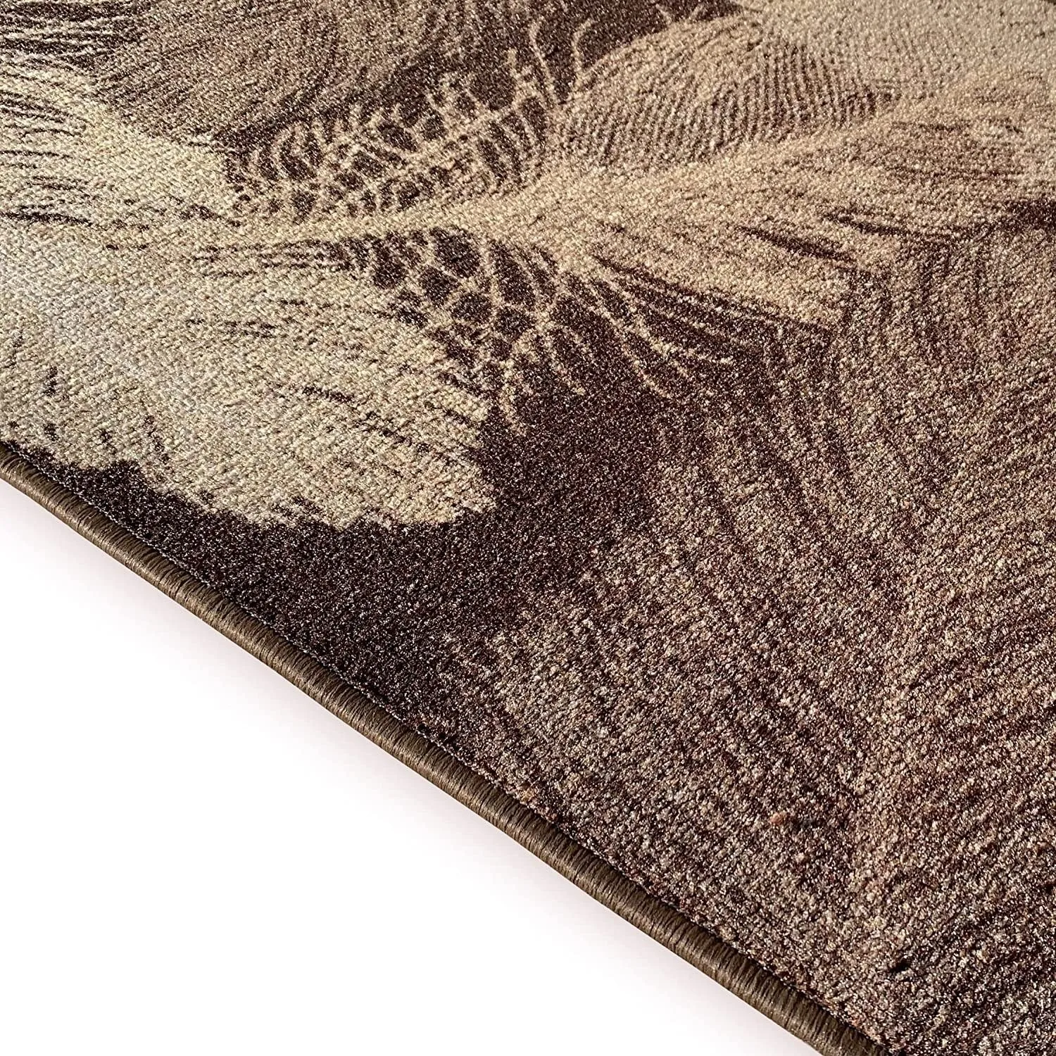 Custom Size Feather Design 31 Inch Wide Non-Slip Stair Runner Rug