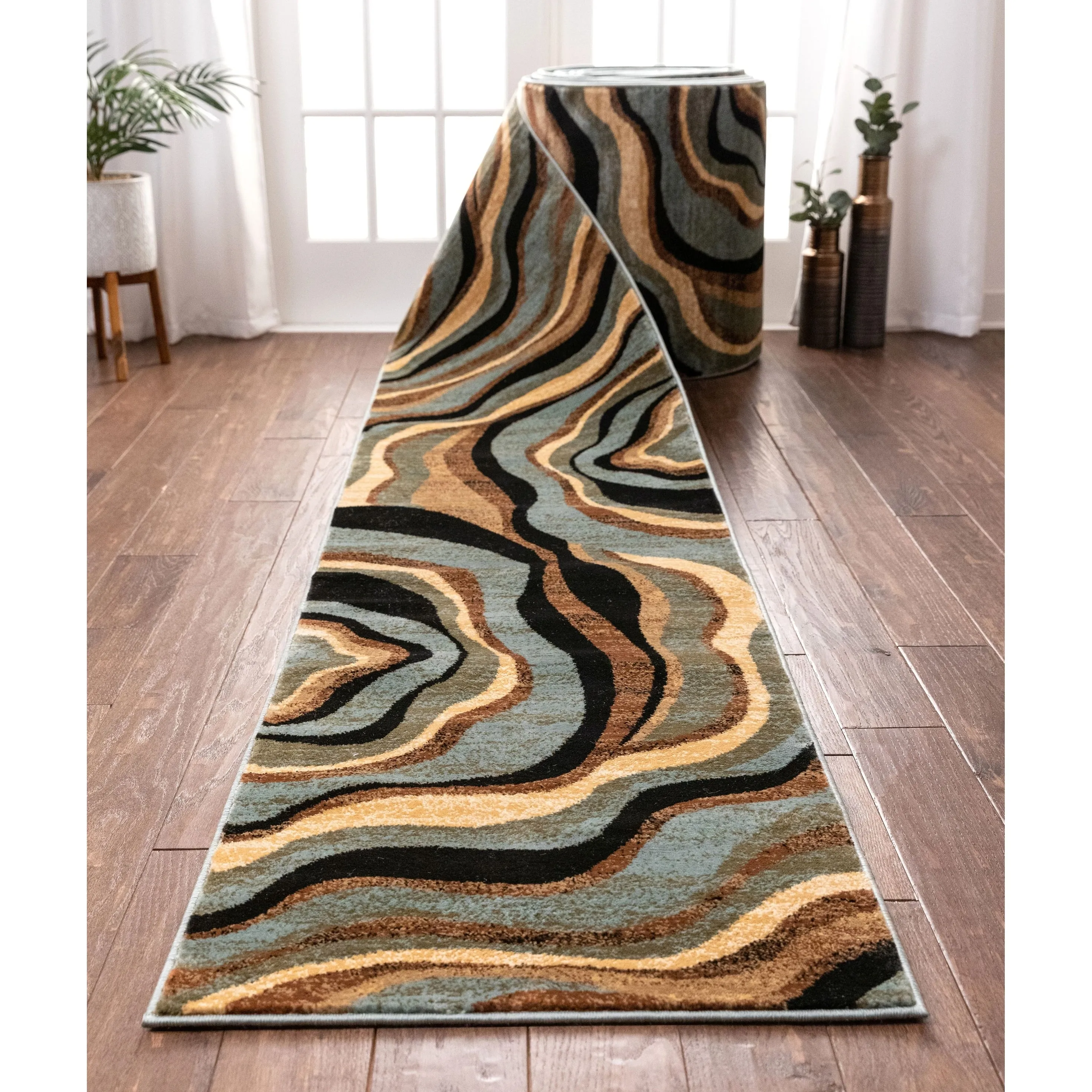 Custom Size Runner Barclay Nirvana Waves Modern Hallway Stair Rug