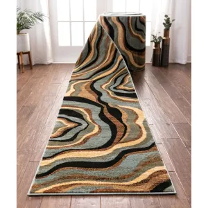 Custom Size Runner Barclay Nirvana Waves Modern Hallway Stair Rug