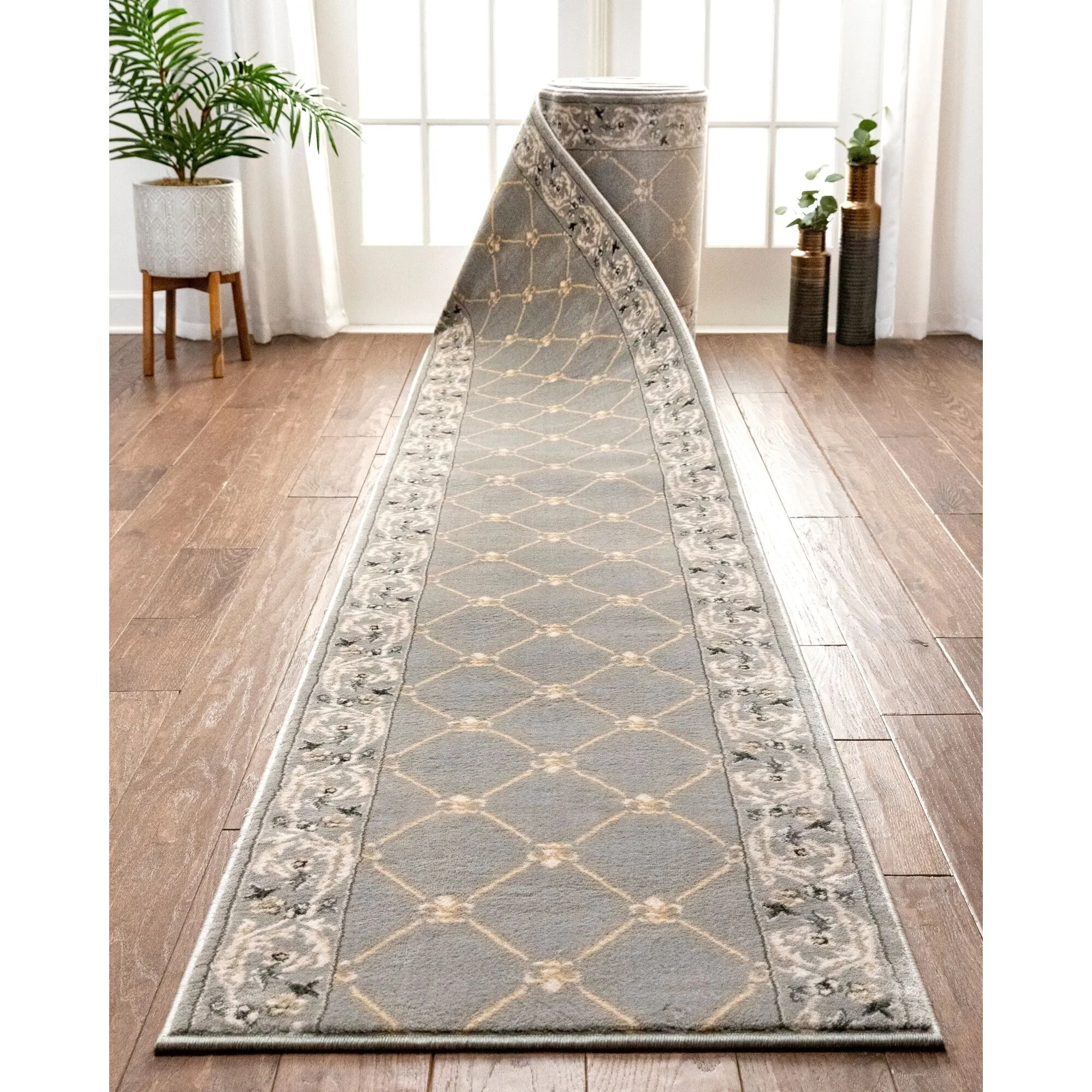 Custom Size Runner Timeless Fleur De Lis Traditional Stair Rug