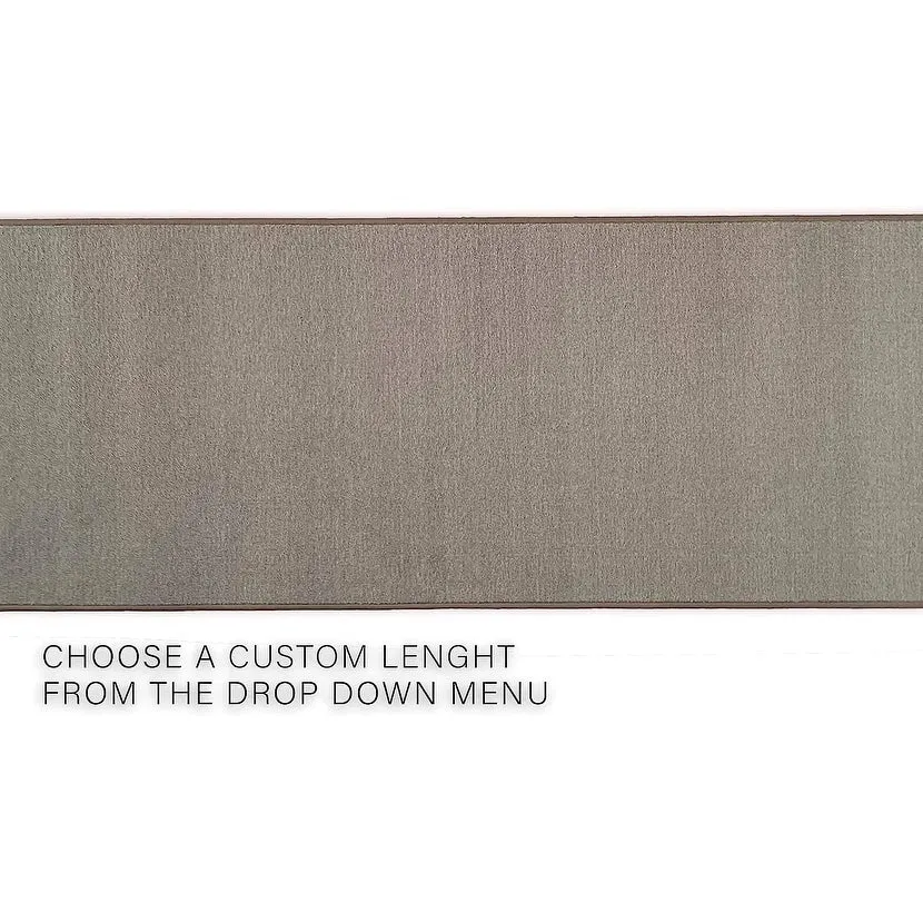 Custom Size Solid Design Beige.Brown.Red Color Non-Slip Rubber Backing- 31 Inch Wide x Your Choice of Length Runner Rug