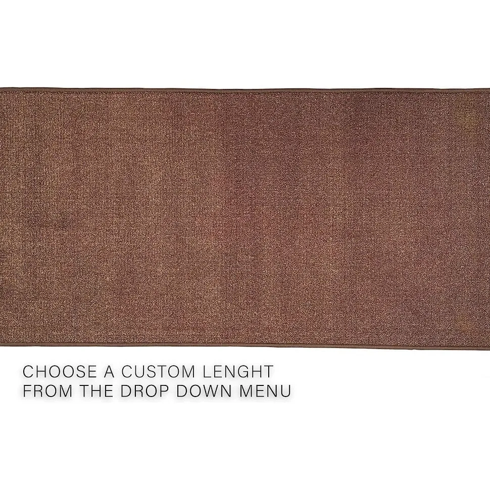 Custom Size Solid Design Beige.Brown.Red Color Non-Slip Rubber Backing- 31 Inch Wide x Your Choice of Length Runner Rug