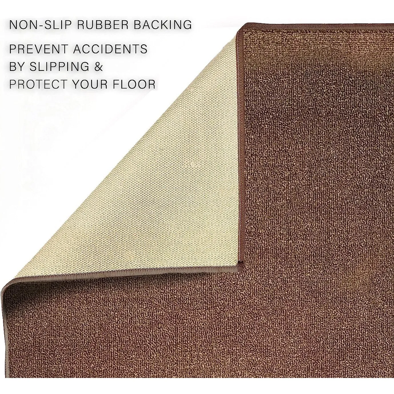 Custom Size Solid Design Beige.Brown.Red Color Non-Slip Rubber Backing- 31 Inch Wide x Your Choice of Length Runner Rug