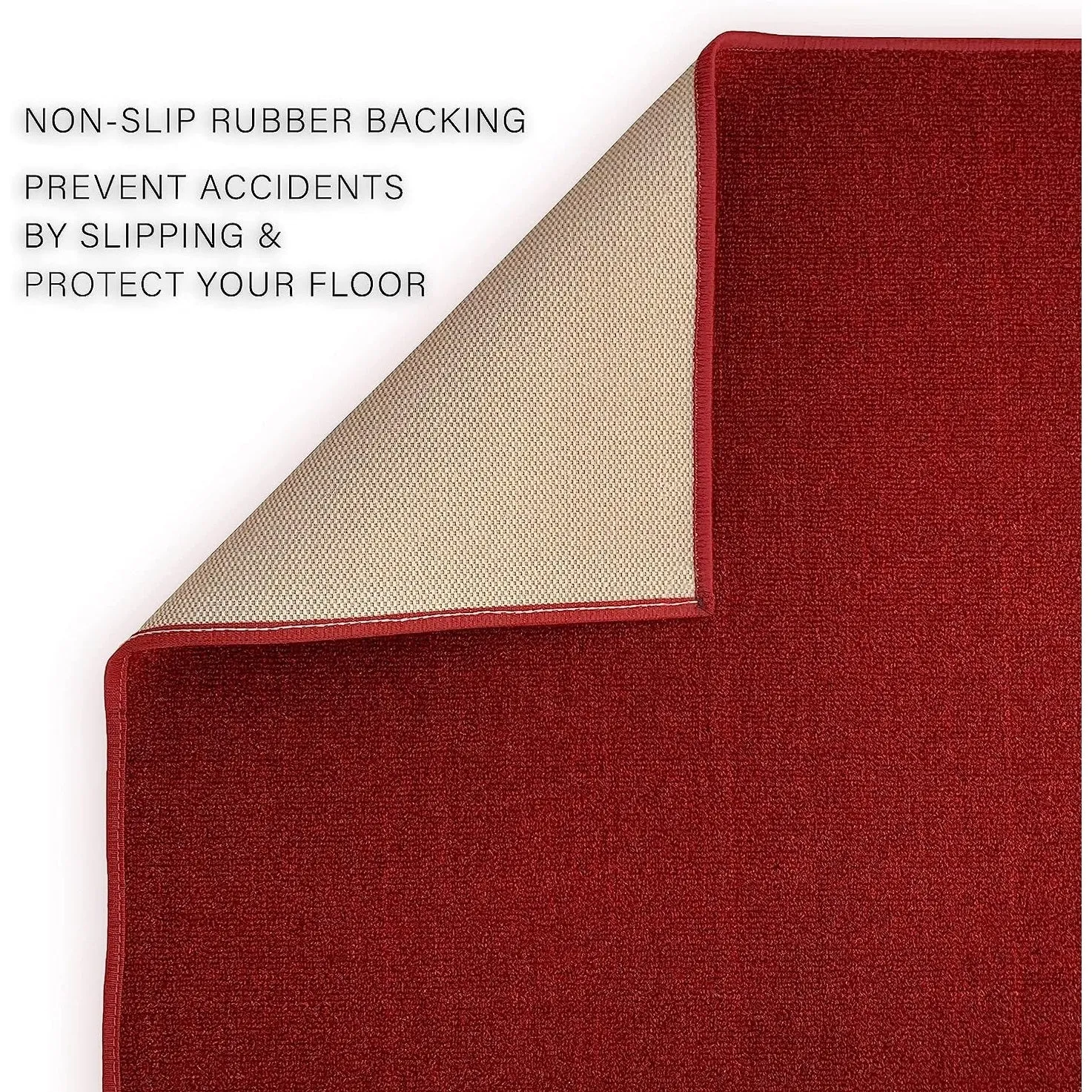 Custom Size Solid Design Beige.Brown.Red Color Non-Slip Rubber Backing- 31 Inch Wide x Your Choice of Length Runner Rug