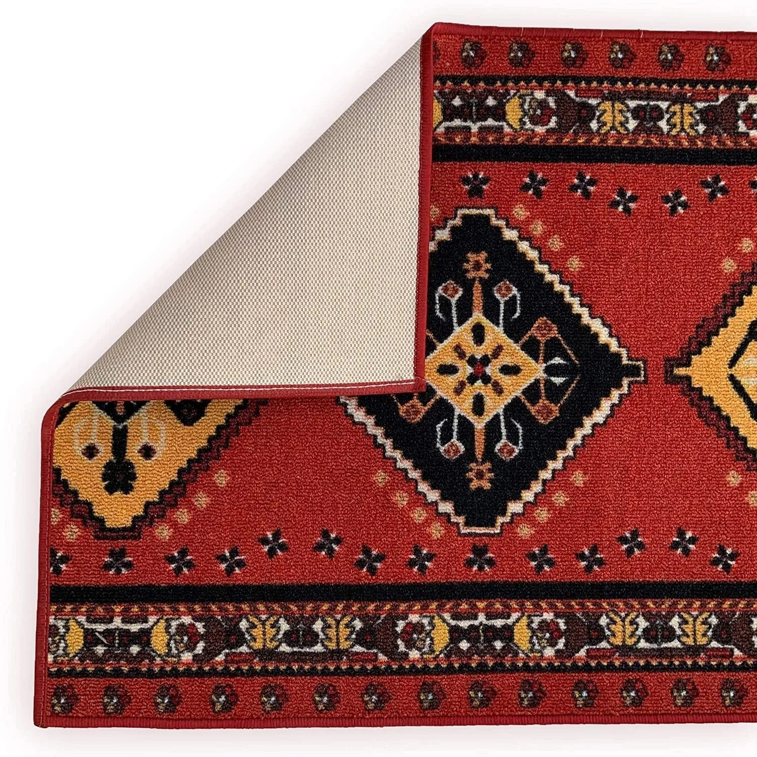 Custom Size Southwestern 31 Inch Wide Non-Slip Stair Runner Rug
