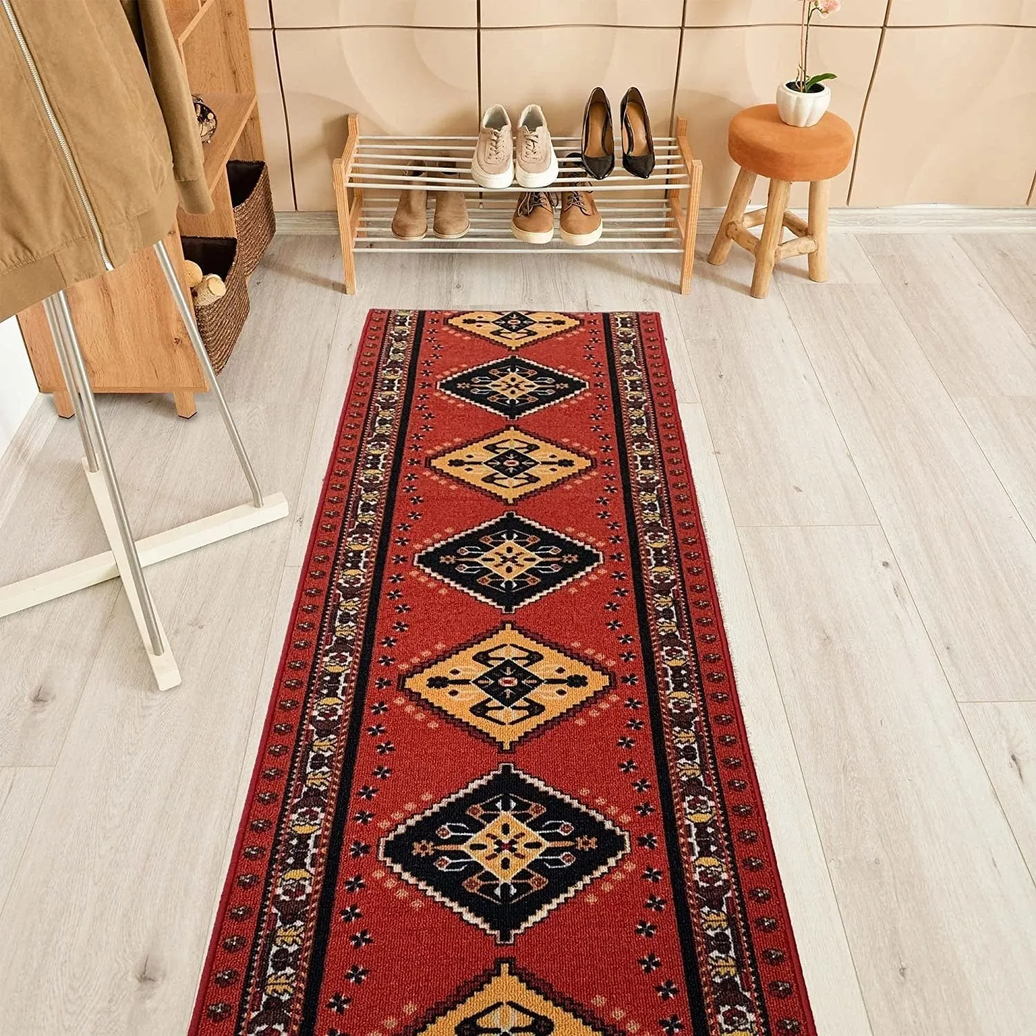 Custom Size Southwestern 31 Inch Wide Non-Slip Stair Runner Rug