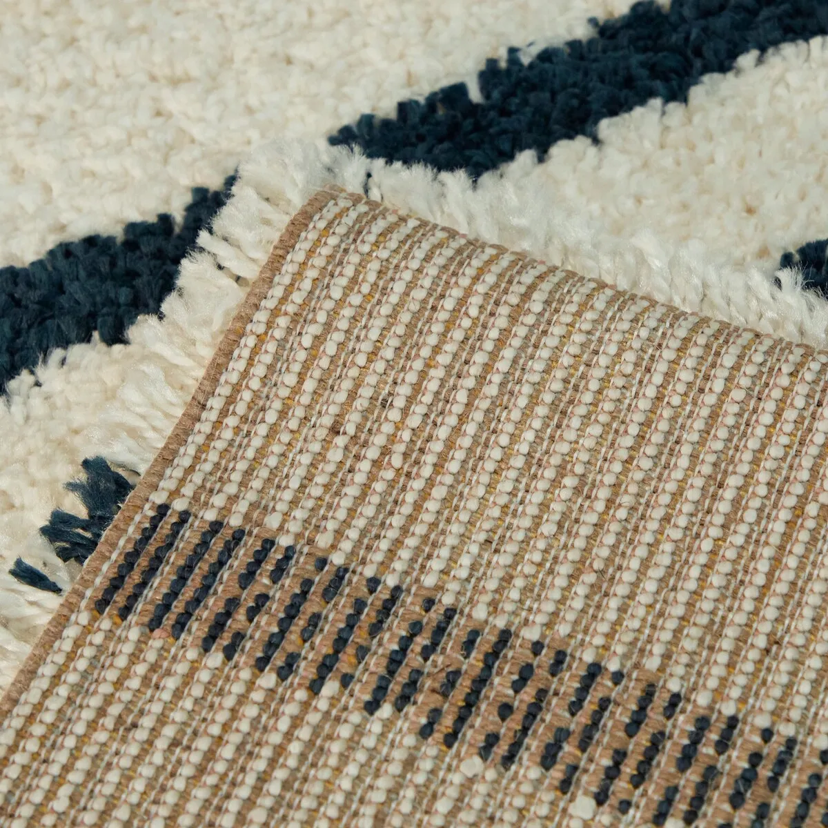 Dalmas Southwestern Stripe Shag Area Rug