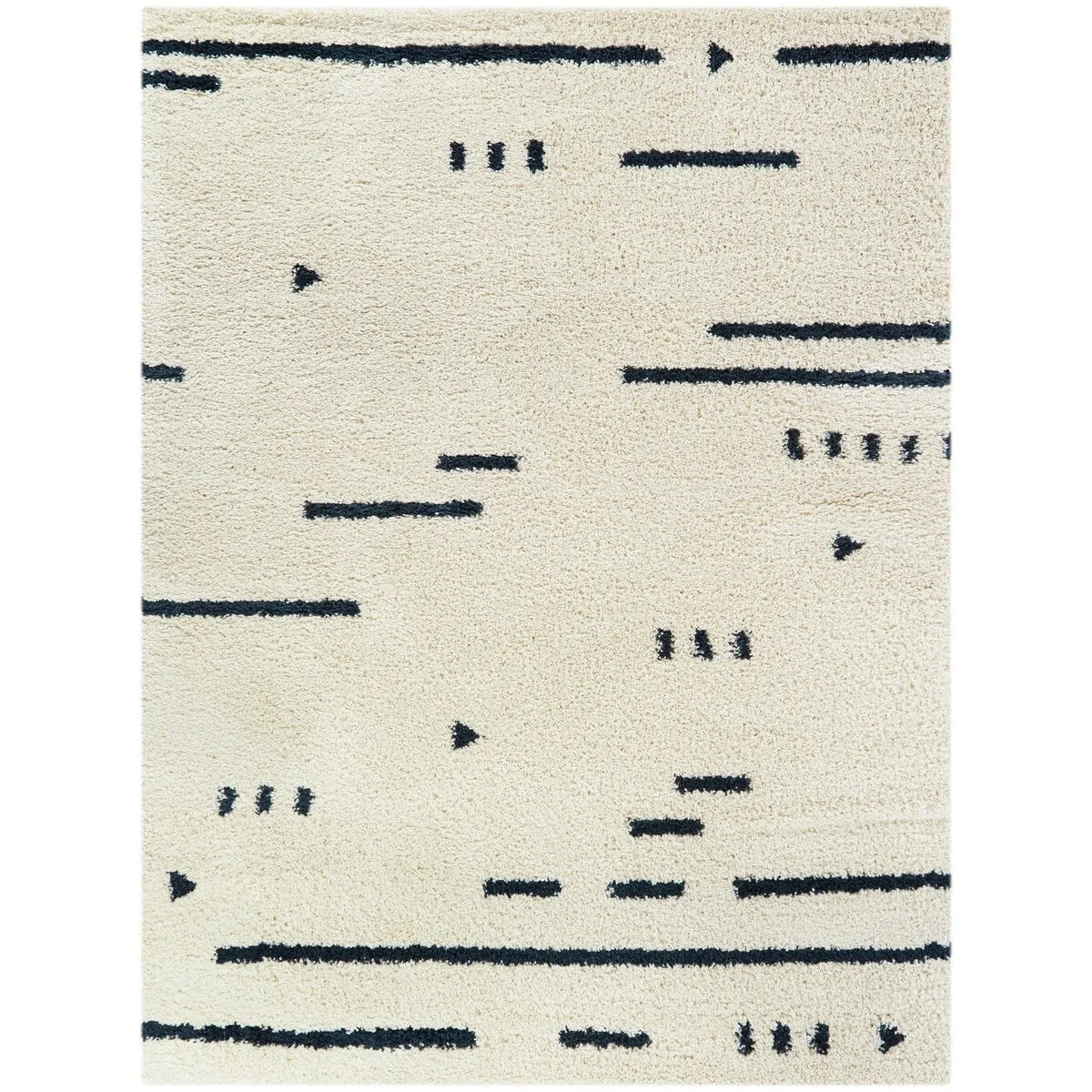 Dalmas Southwestern Stripe Shag Area Rug
