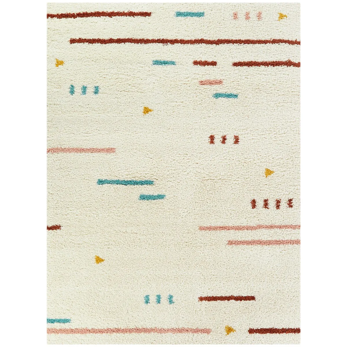 Dalmas Southwestern Stripe Shag Area Rug
