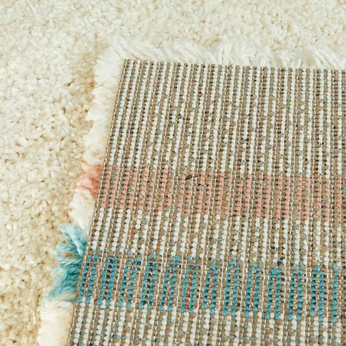 Dalmas Southwestern Stripe Shag Area Rug