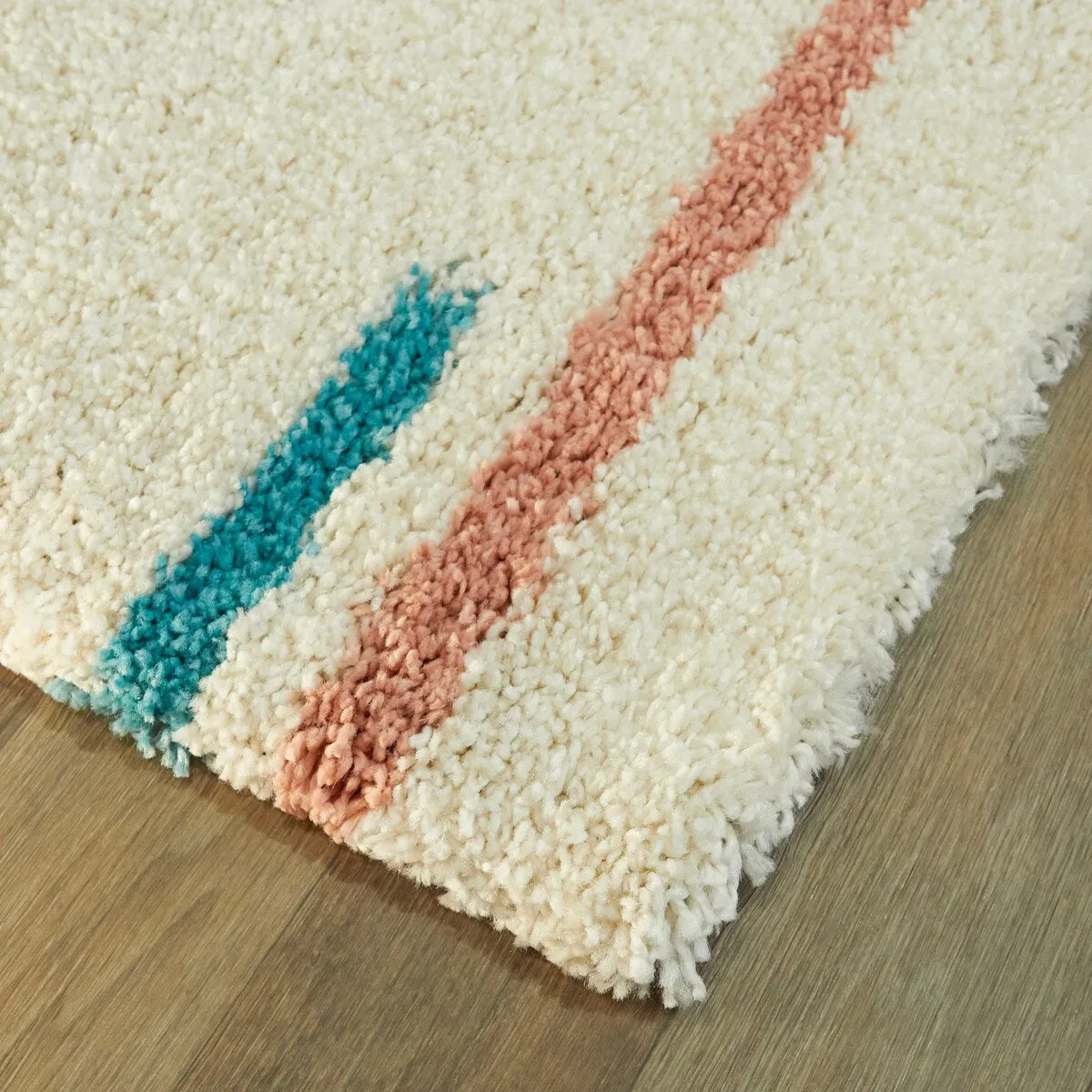 Dalmas Southwestern Stripe Shag Area Rug