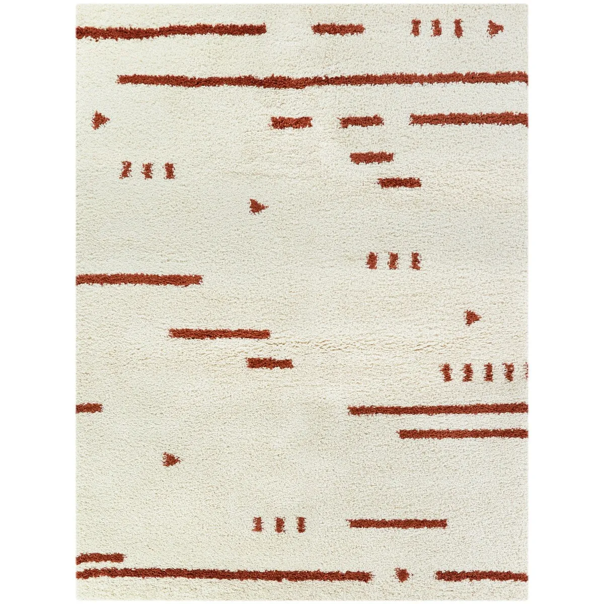Dalmas Southwestern Stripe Shag Area Rug