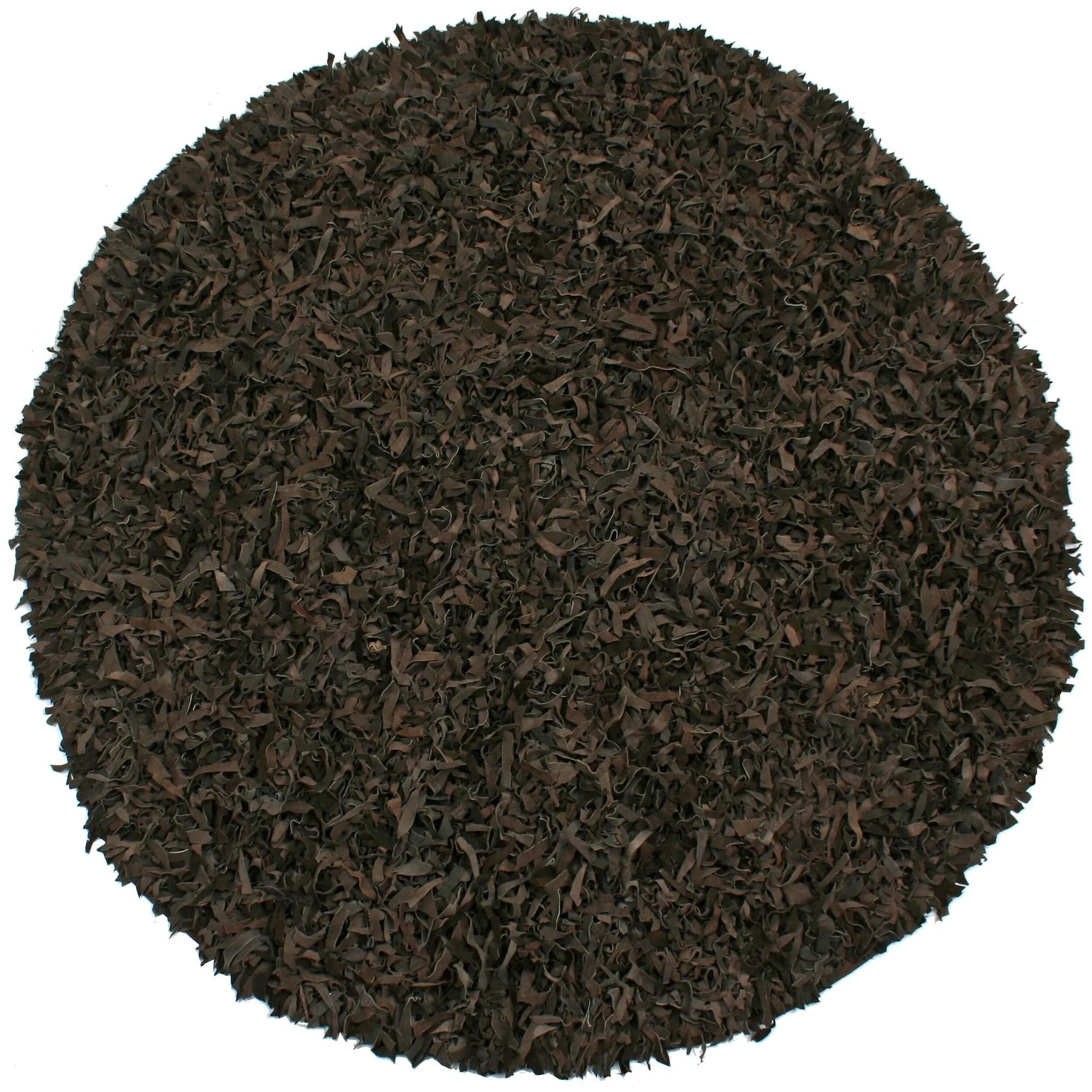 Dark Brown Pelle Leather Shag Rug
