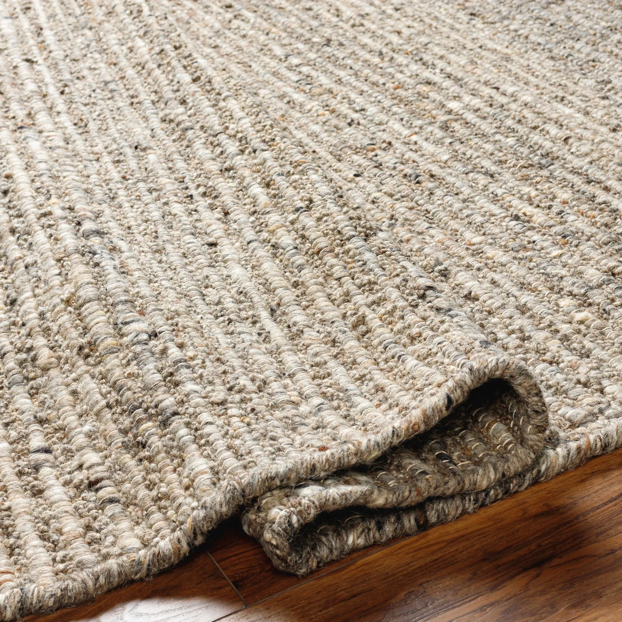 Dawley Handmade Solid Neutral Wool Area Rug