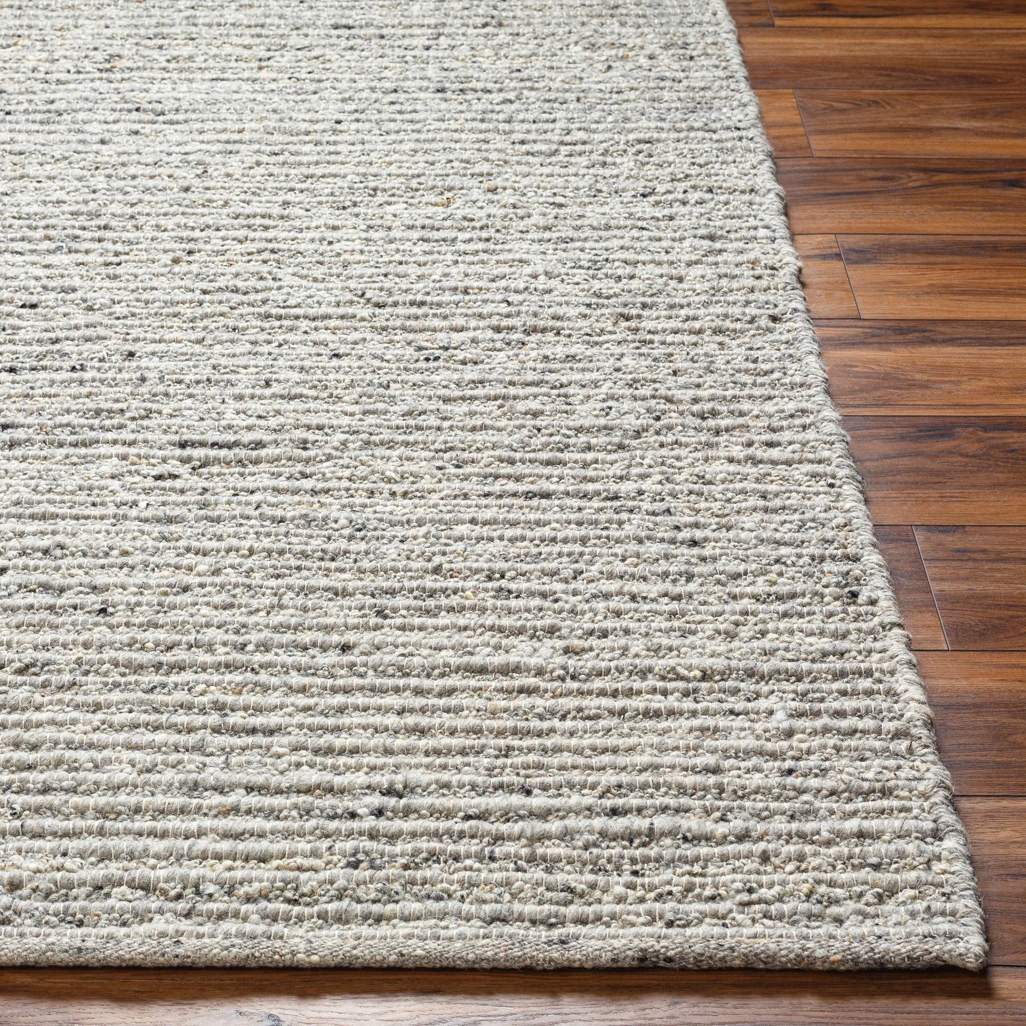 Dawley Handmade Solid Neutral Wool Area Rug