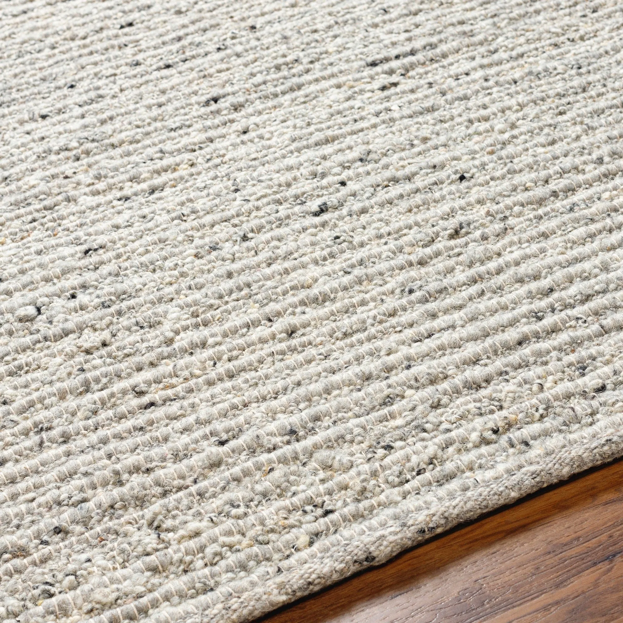 Dawley Handmade Solid Neutral Wool Area Rug