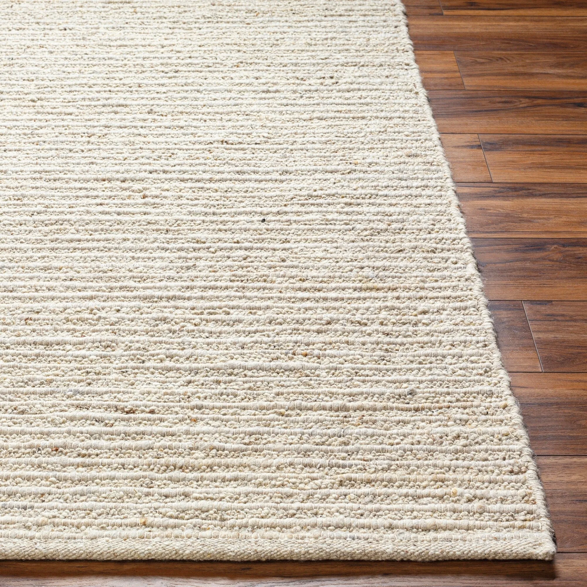 Dawley Handmade Solid Neutral Wool Area Rug