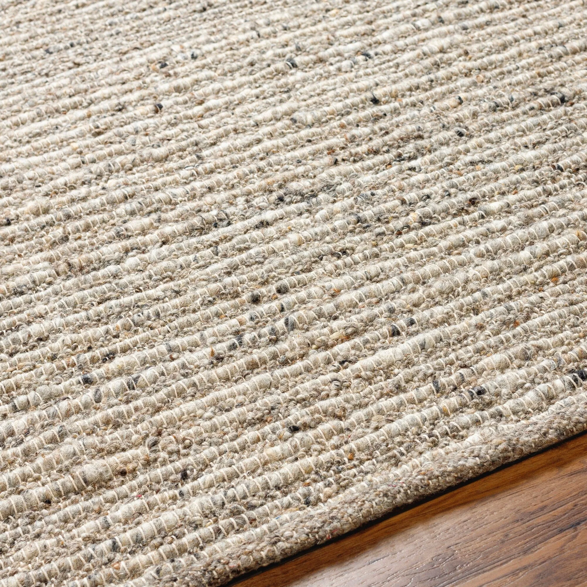 Dawley Handmade Solid Neutral Wool Area Rug