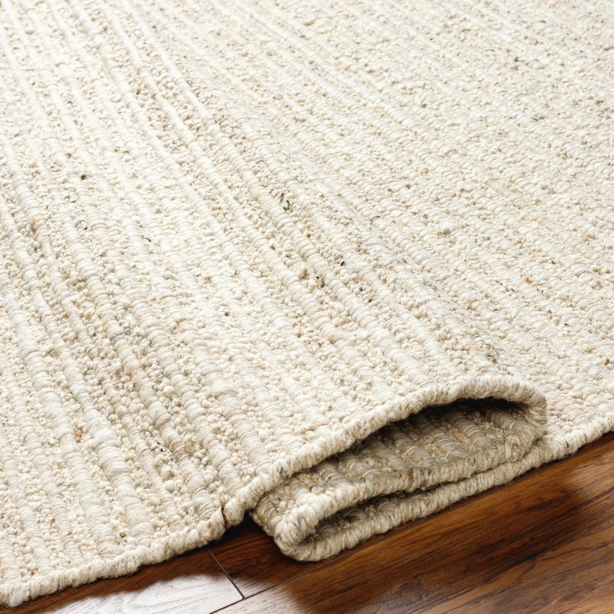 Dawley Handmade Solid Neutral Wool Area Rug