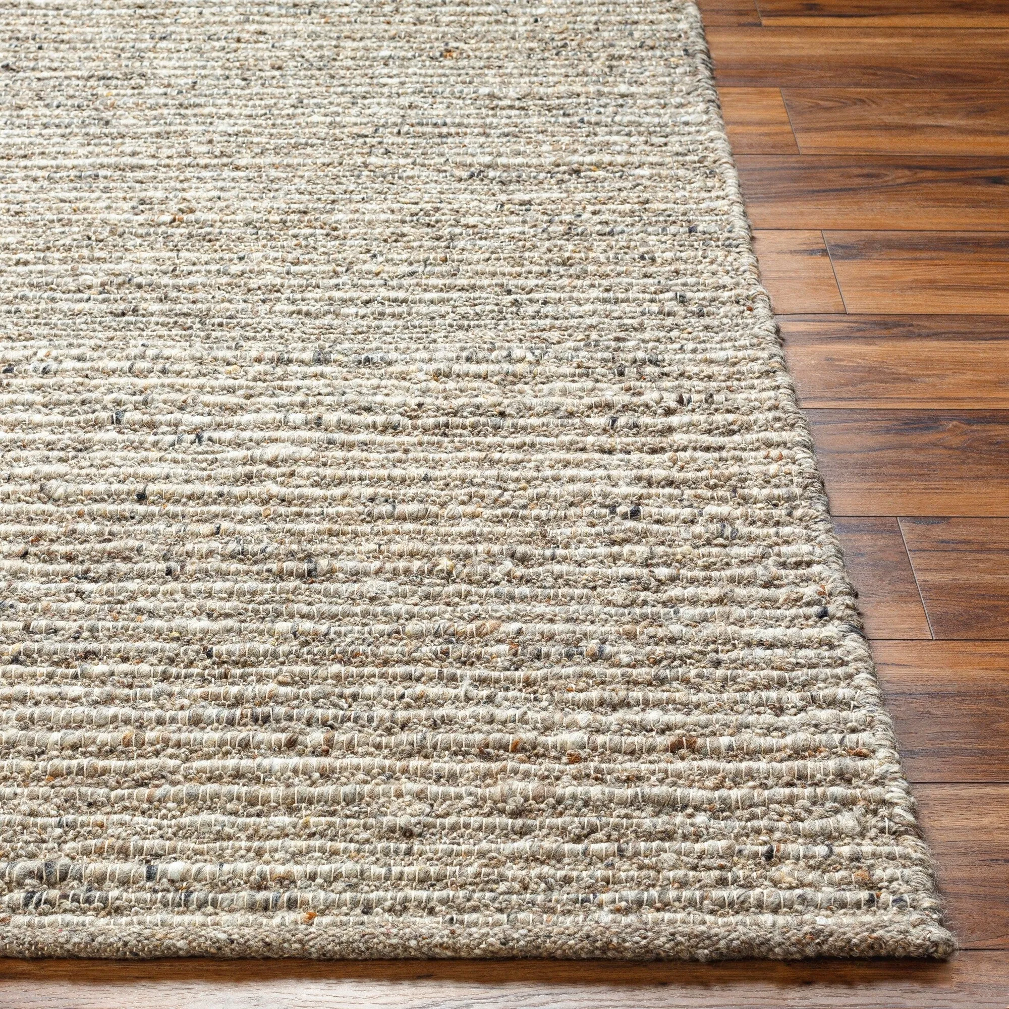 Dawley Handmade Solid Neutral Wool Area Rug