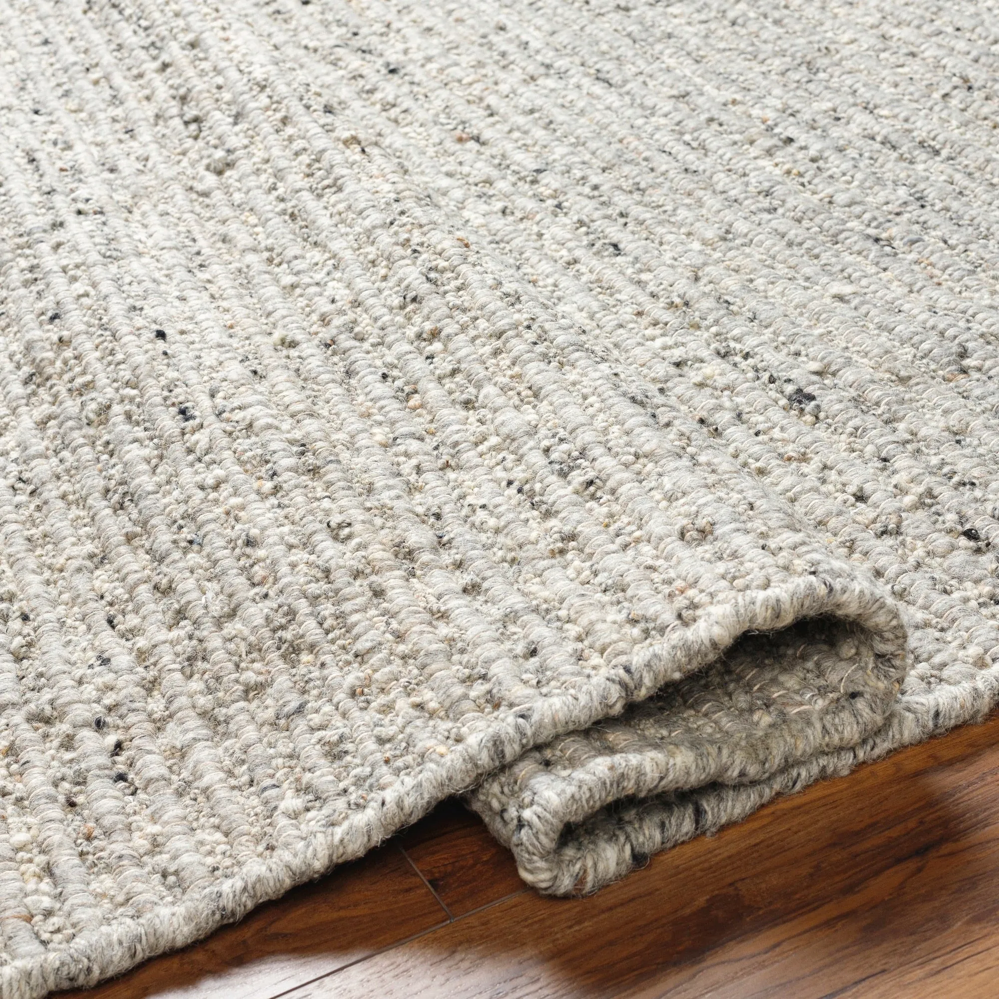 Dawley Handmade Solid Neutral Wool Area Rug
