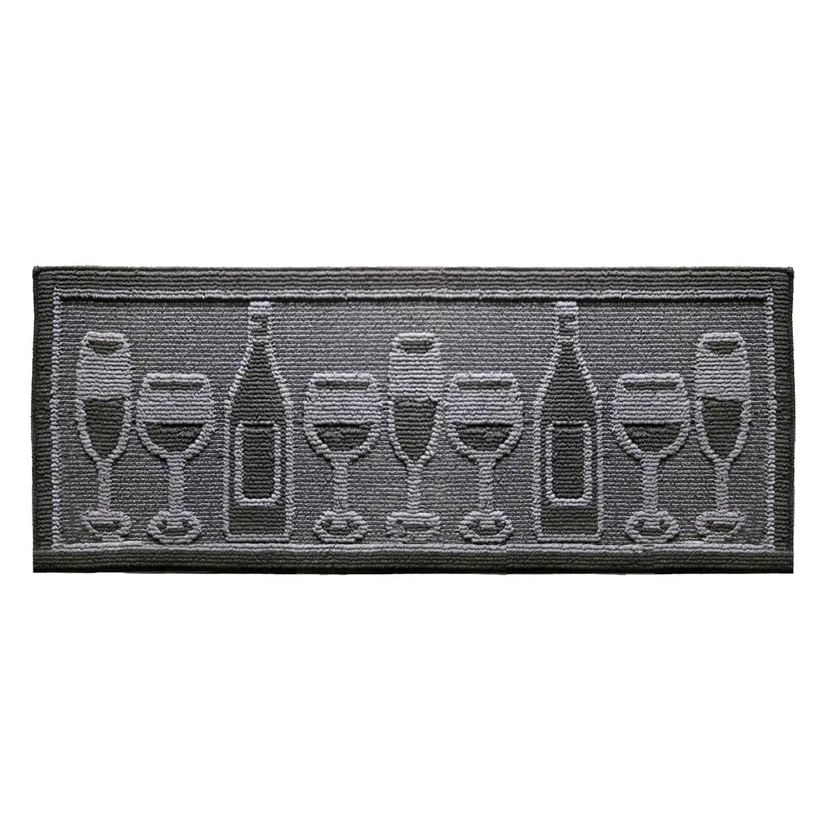 Decor Non-Slip Rubber Back Soft Durable Woven Fluffy Runner Area Carpet Floor Mat Indoor Kitchen Rug. Black Wine Cheers