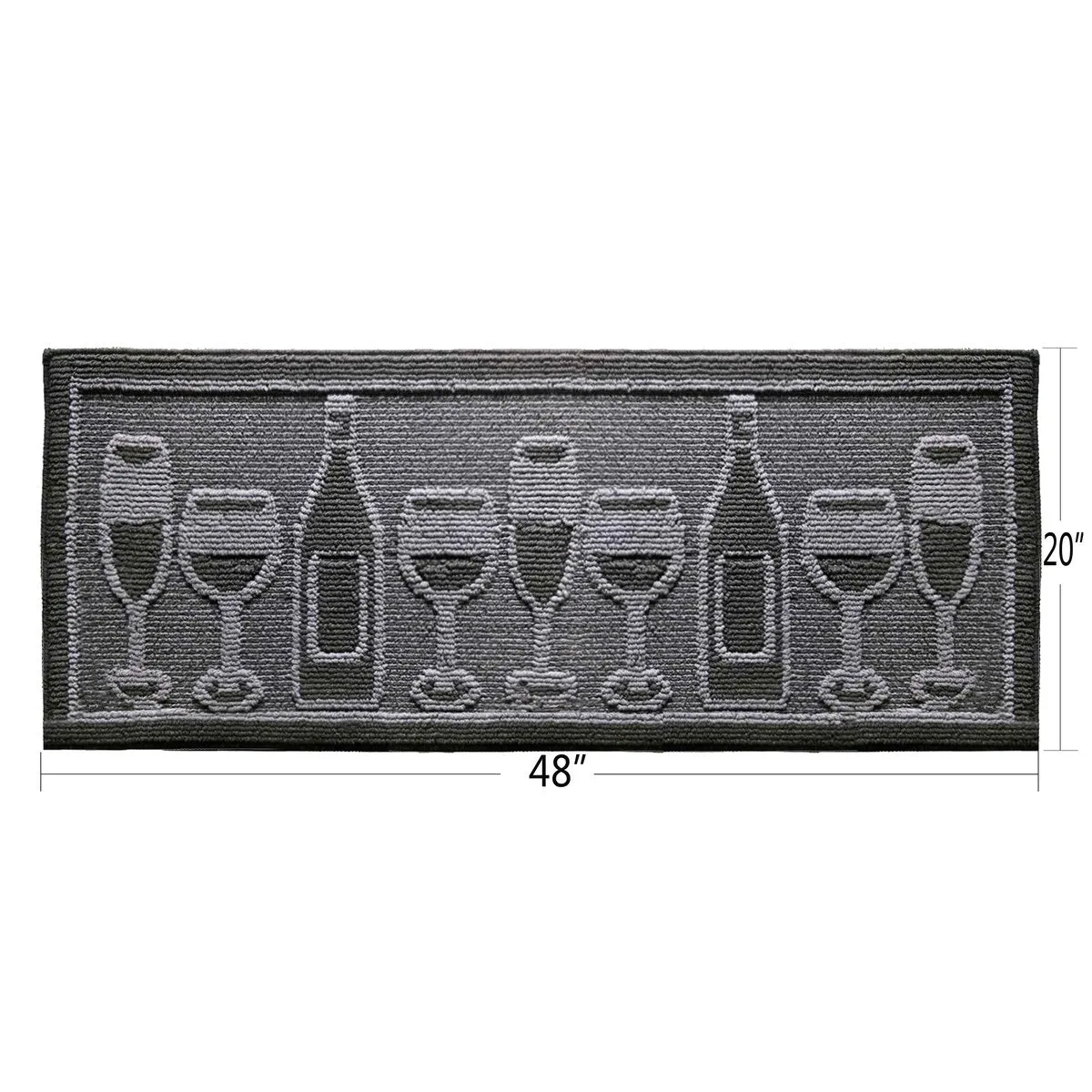 Decor Non-Slip Rubber Back Soft Durable Woven Fluffy Runner Area Carpet Floor Mat Indoor Kitchen Rug. Black Wine Cheers