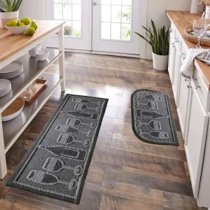 Decor Non-Slip Rubber Back Soft Durable Woven Fluffy Runner Area Carpet Floor Mat Indoor Kitchen Rug. Black Wine Cheers