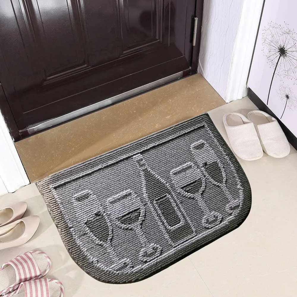 Decor Non-Slip Rubber Back Soft Durable Woven Fluffy Runner Area Carpet Floor Mat Indoor Kitchen Rug. Black Wine Cheers
