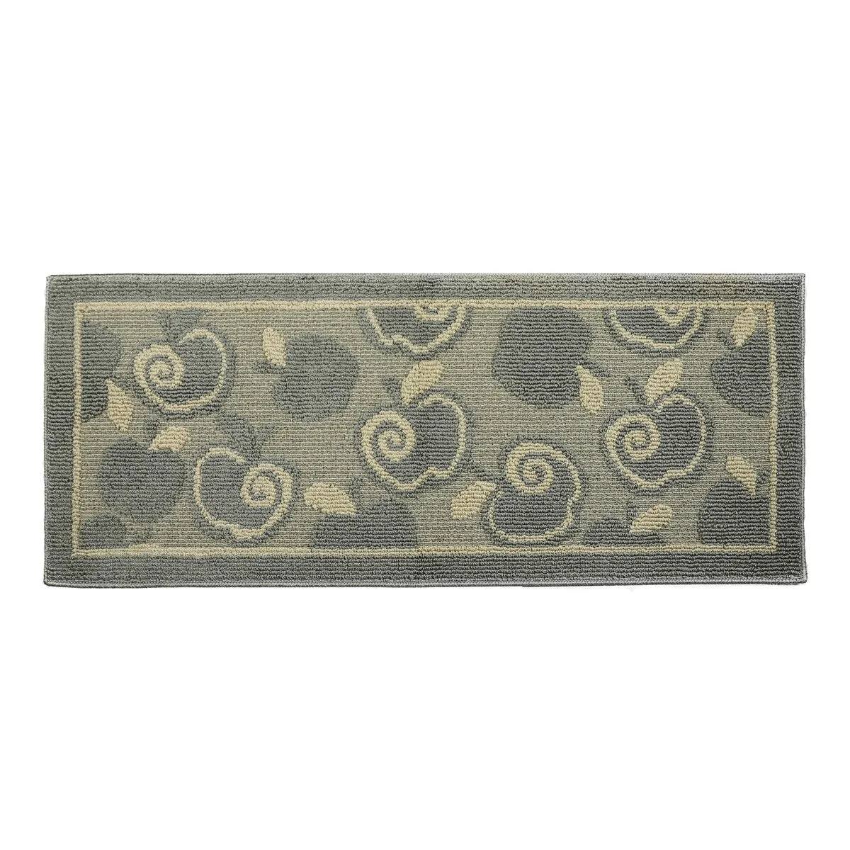 Decor Non-Slip Rubber Back Soft Durable Woven Fluffy Runner Area Carpet Floor Mat Indoor Kitchen Rug. Silver Apple