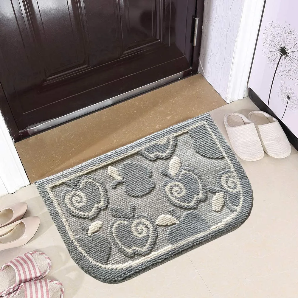Decor Non-Slip Rubber Back Soft Durable Woven Fluffy Runner Area Carpet Floor Mat Indoor Kitchen Rug. Silver Apple