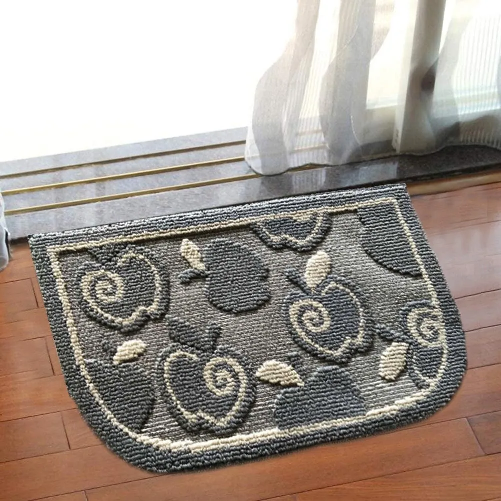 Decor Non-Slip Rubber Back Soft Durable Woven Fluffy Runner Area Carpet Floor Mat Indoor Kitchen Rug. Silver Apple