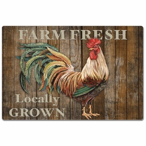 Decorative Anti-Fatigue Memory Foam Mats 30 x 20 - FARM FRESH ROOSTER - 30 x 20