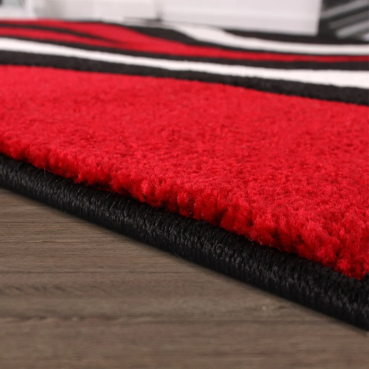 Designer Area Rug with Contour Cut and Modern Wave Pattern