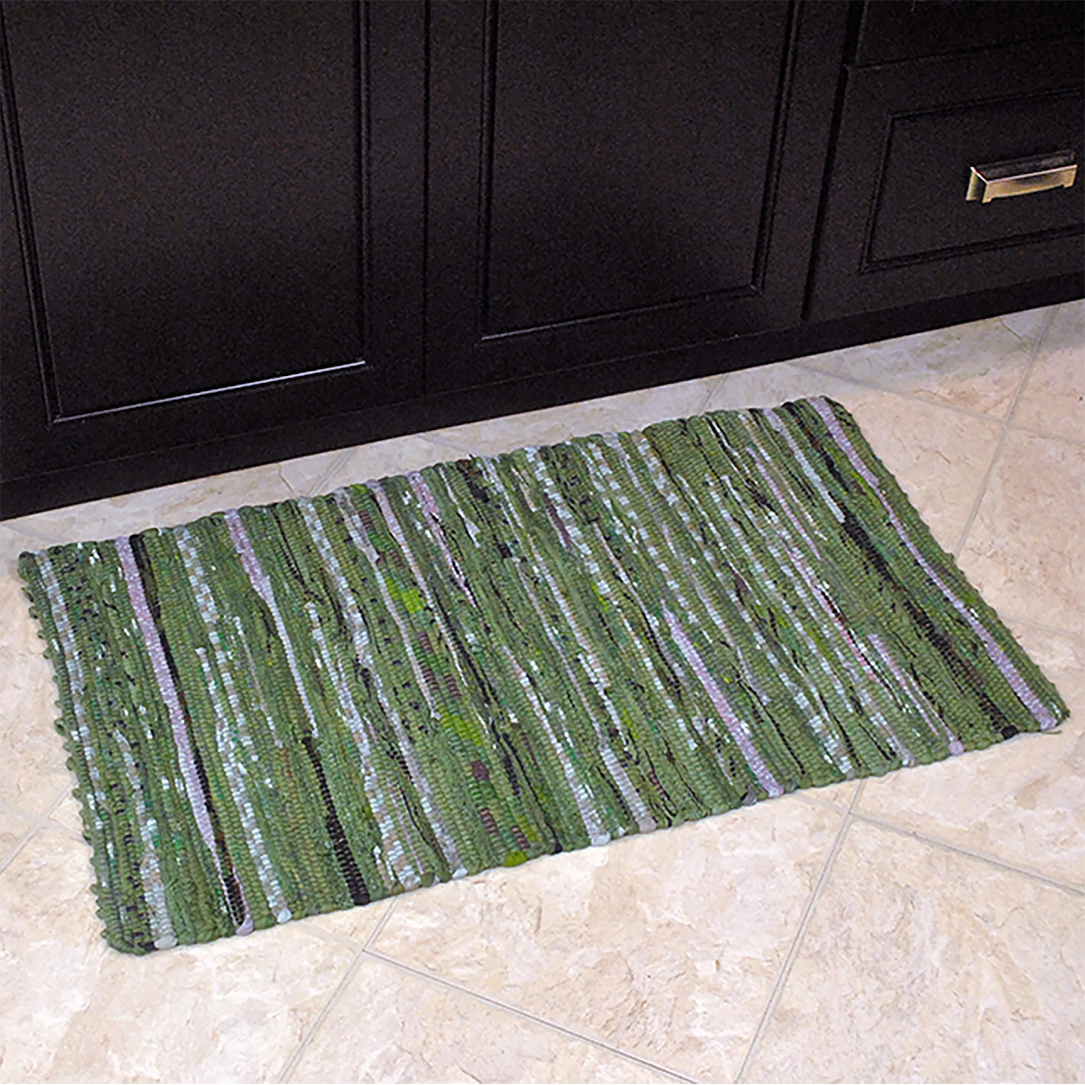 DII Recycled Fabric Striped Handmade Rag Rug