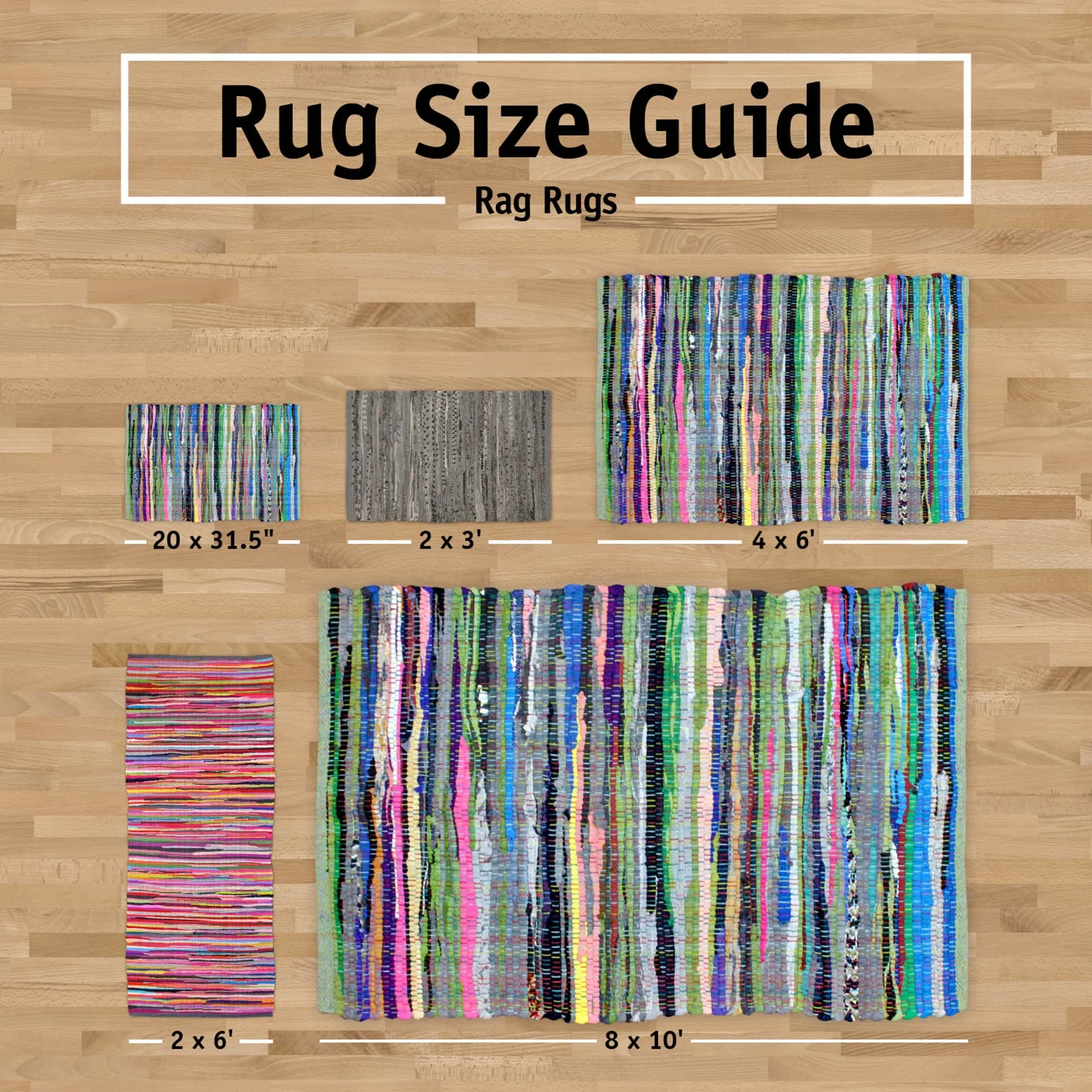 DII Recycled Fabric Striped Handmade Rag Rug