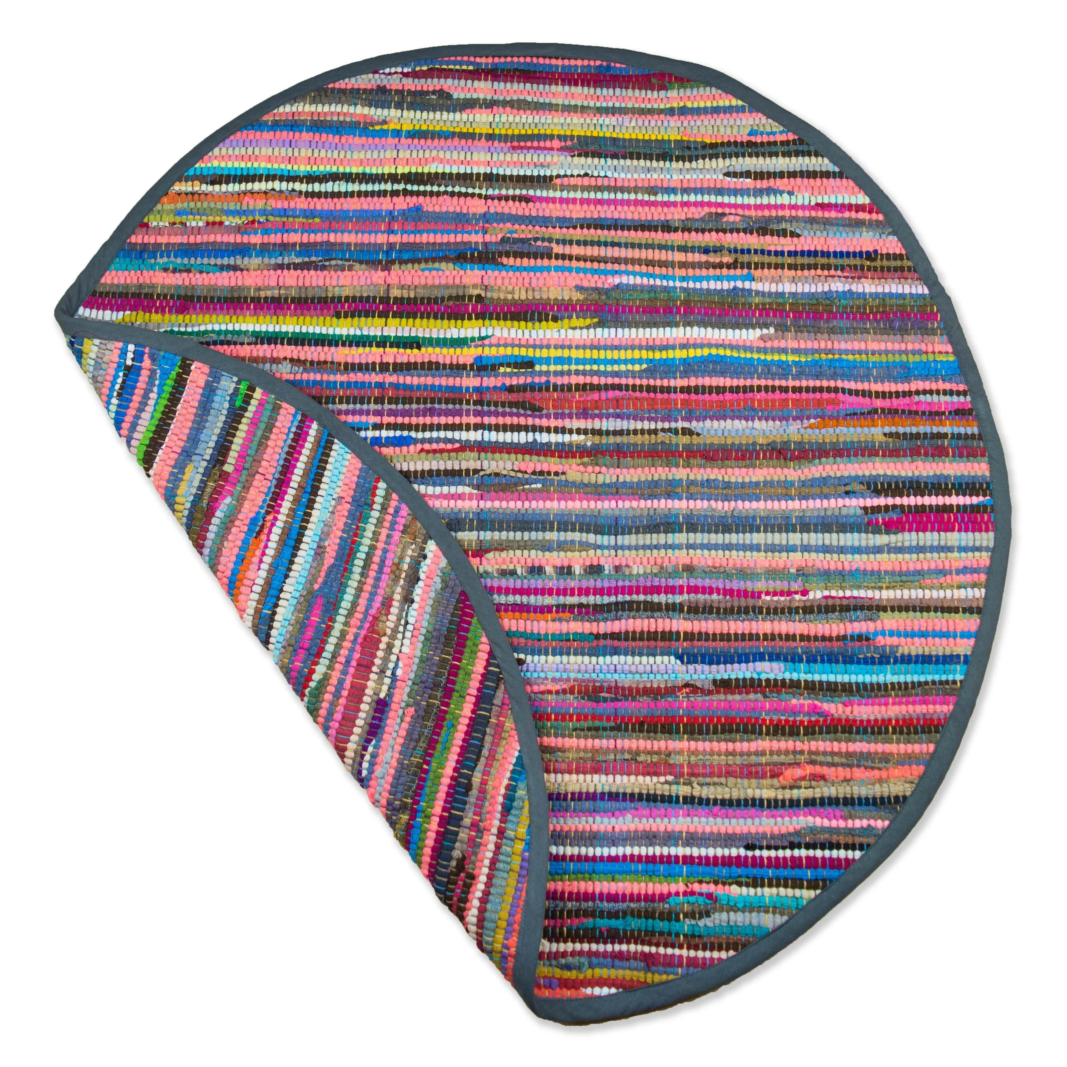 DII Recycled Fabric Striped Handmade Rag Rug