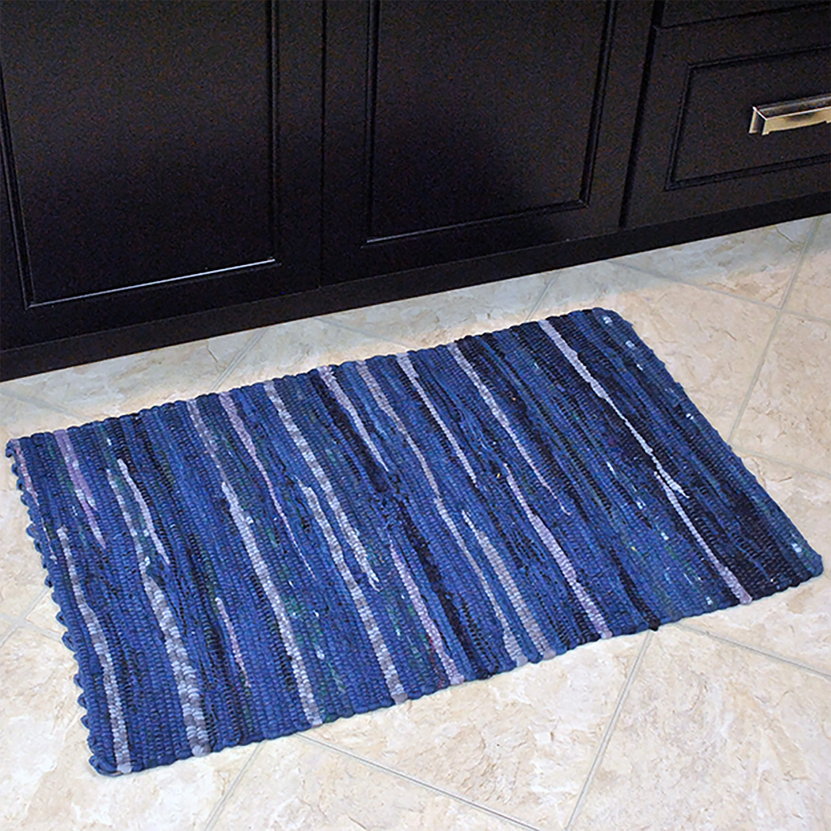 DII Recycled Fabric Striped Handmade Rag Rug