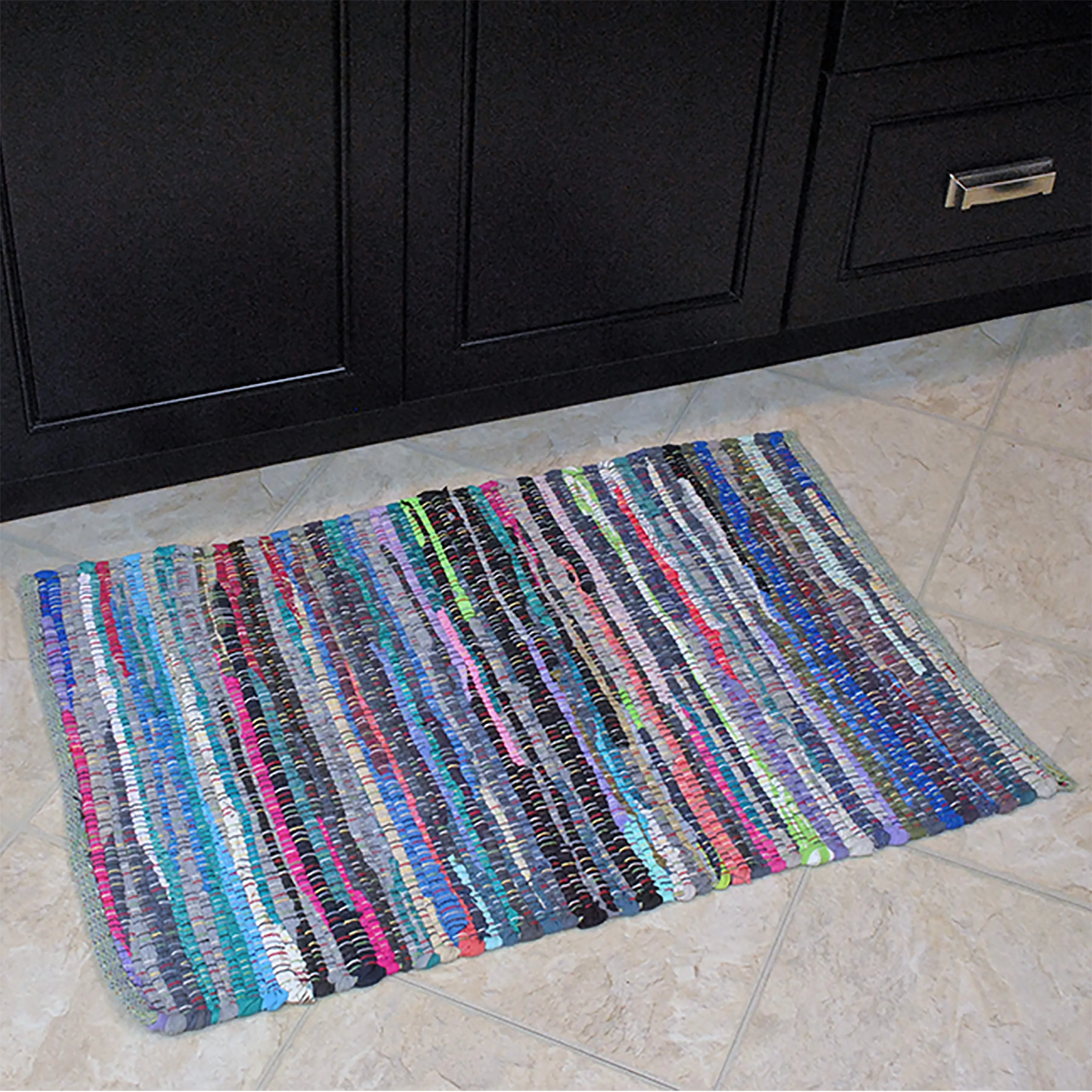 DII Recycled Fabric Striped Handmade Rag Rug