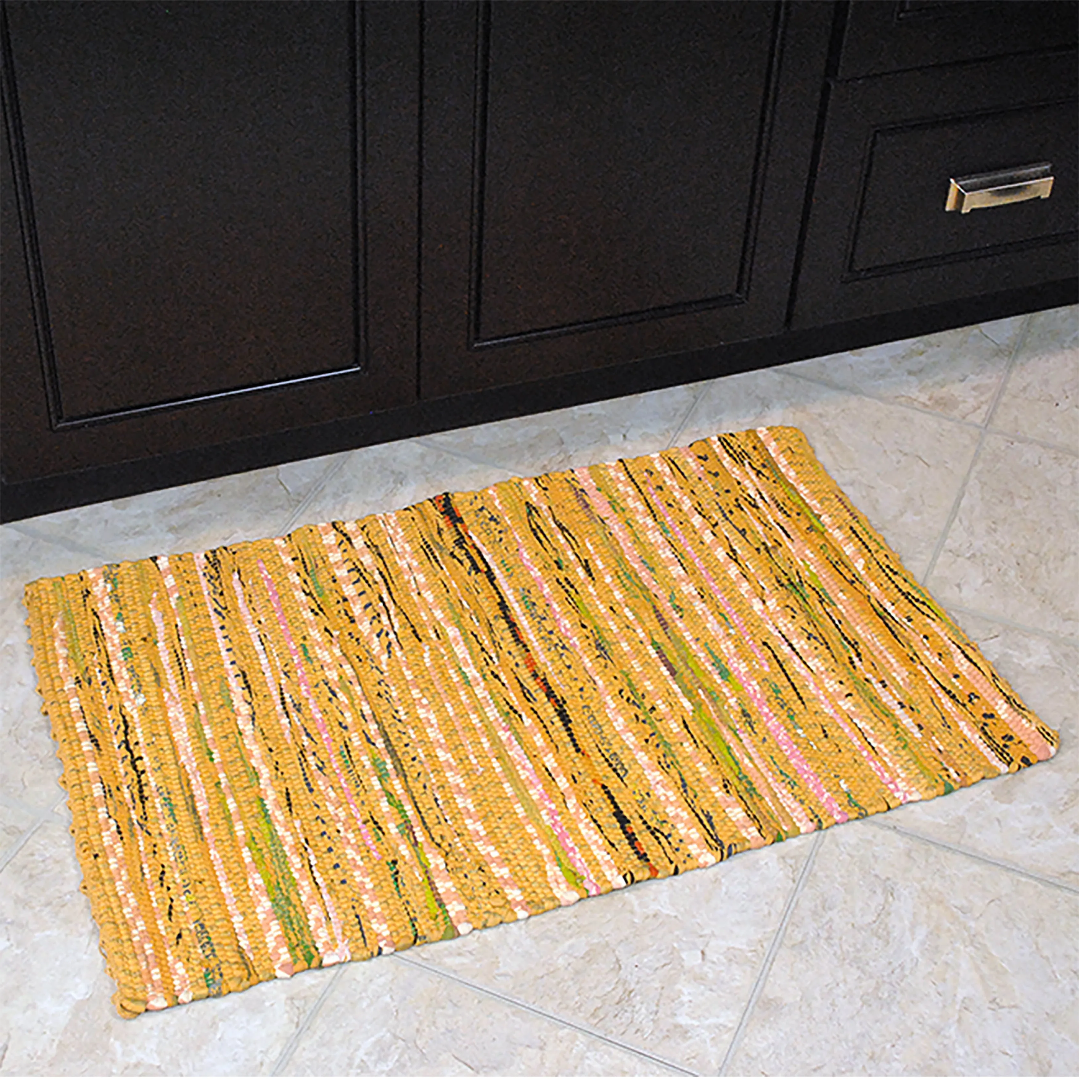 DII Recycled Fabric Striped Handmade Rag Rug
