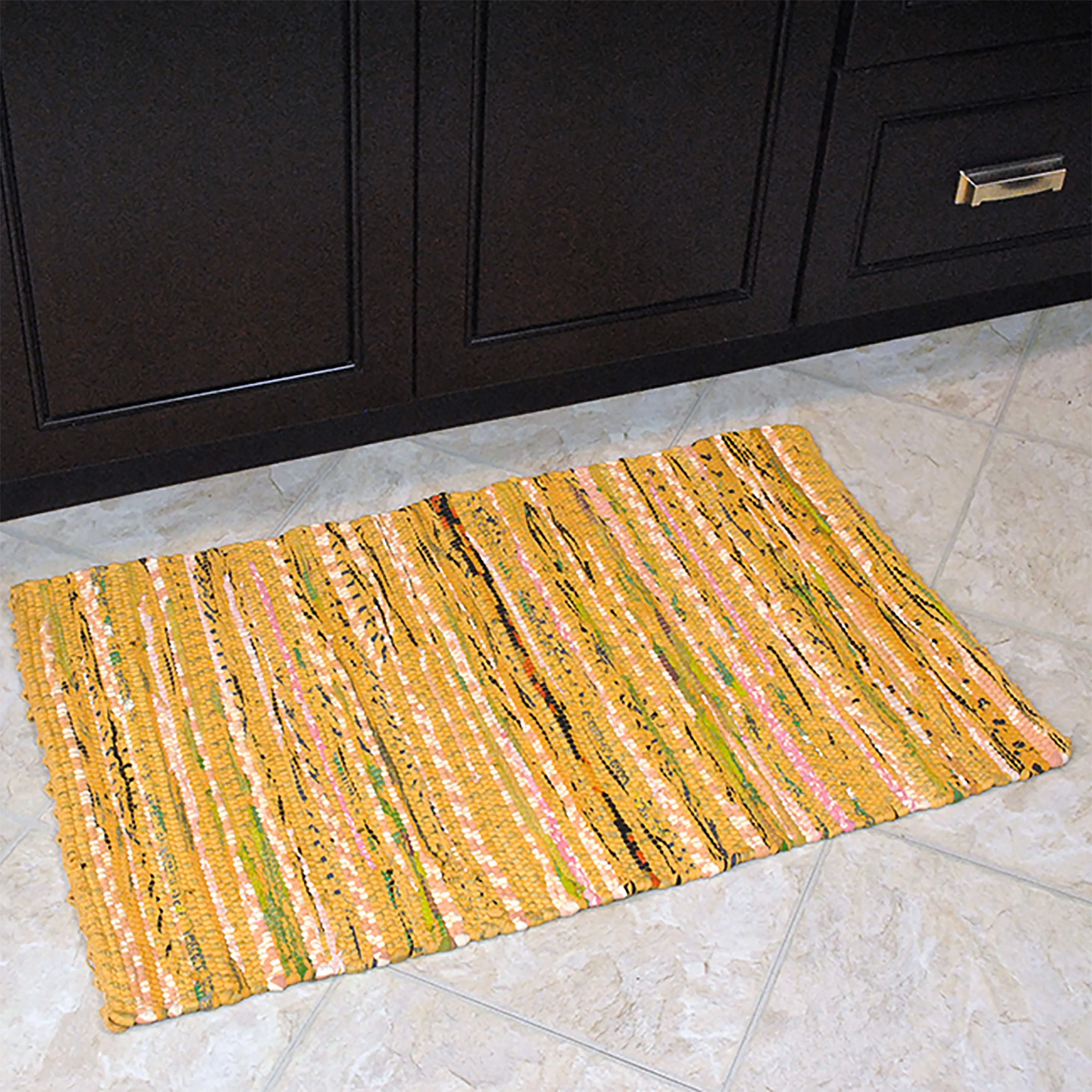 DII Recycled Fabric Striped Handmade Rag Rug