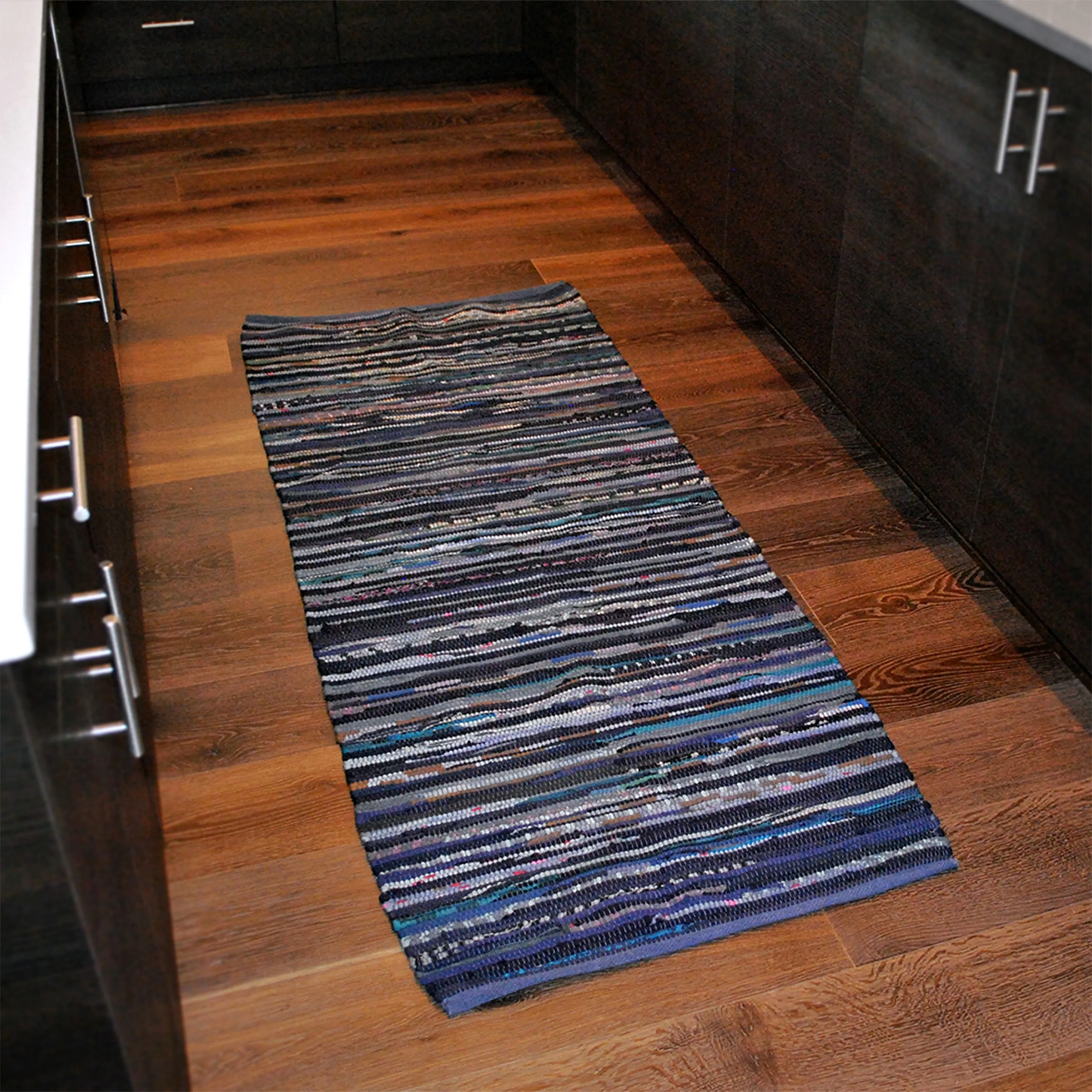 DII Recycled Fabric Striped Handmade Rag Rug