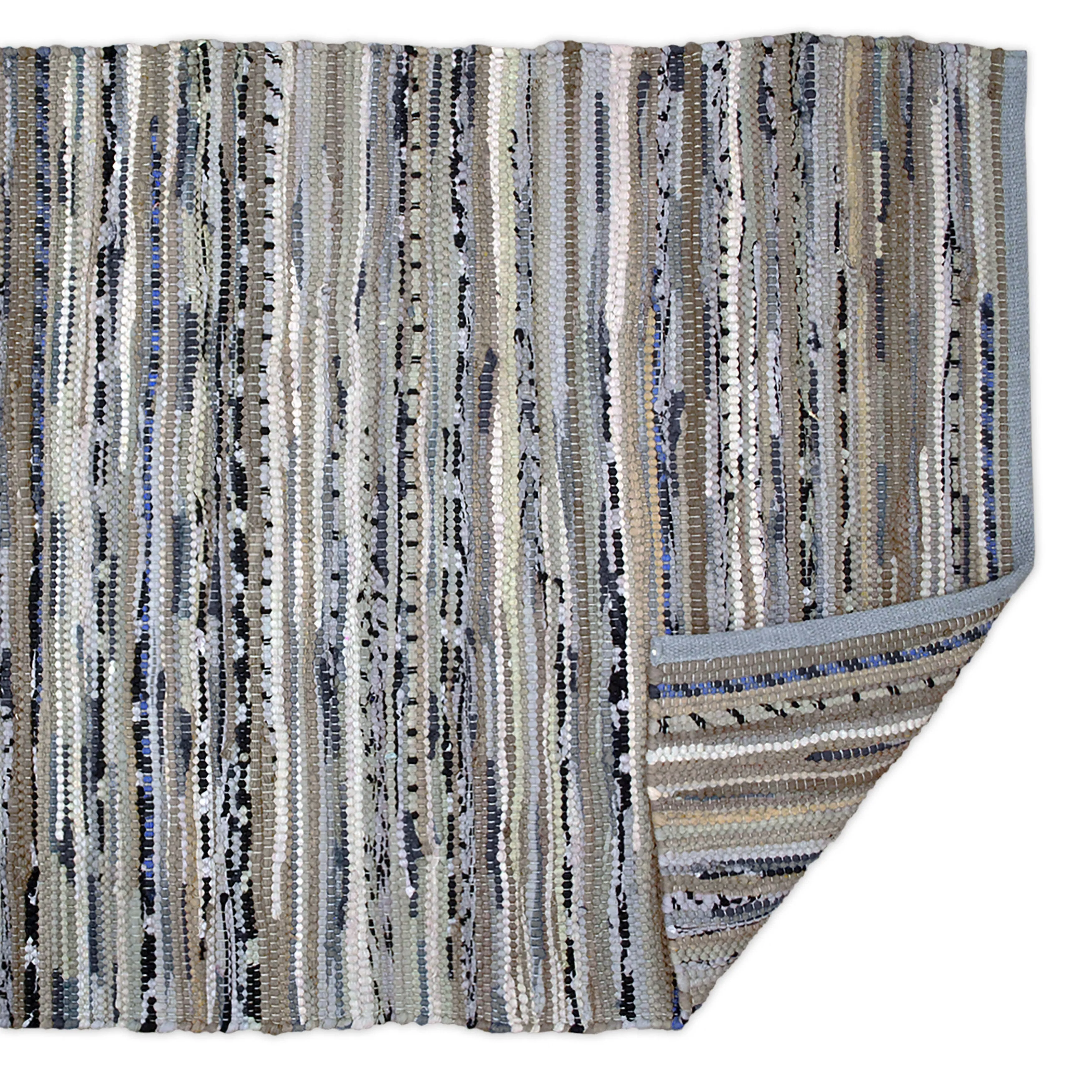 DII Recycled Fabric Striped Handmade Rag Rug