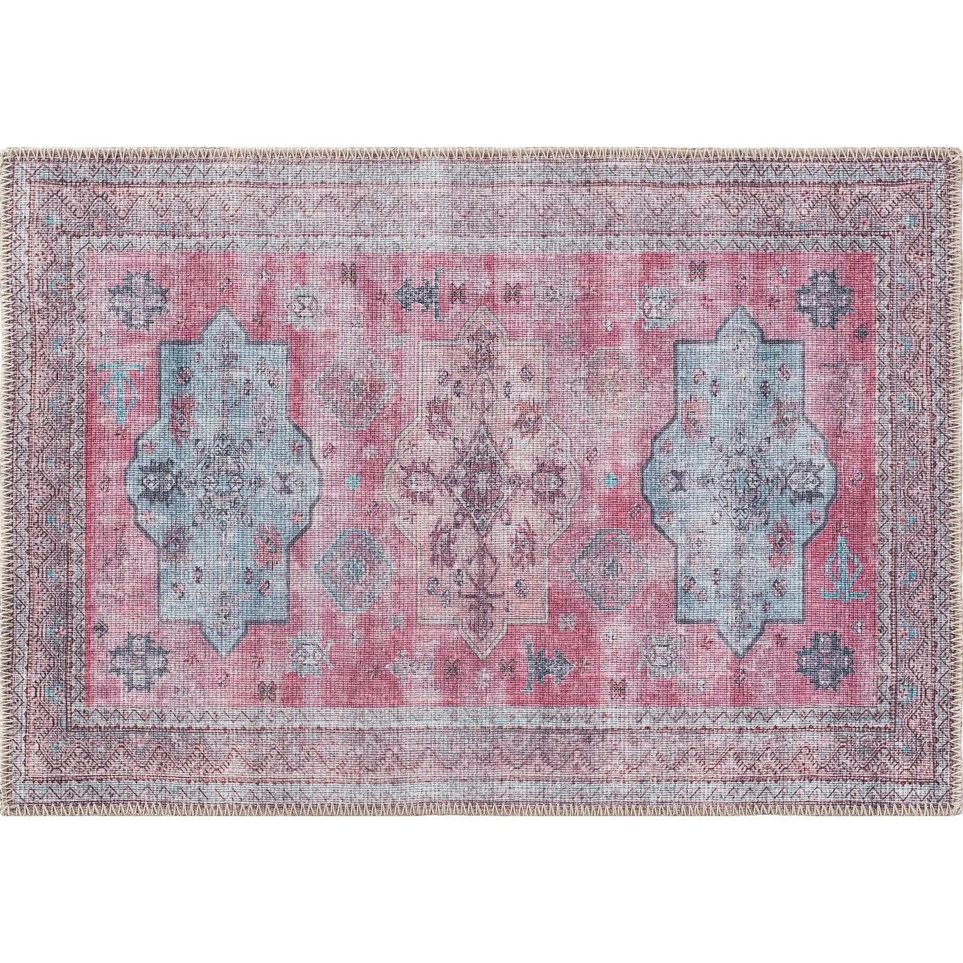 Distressed Transitional Bohemian Area Rug