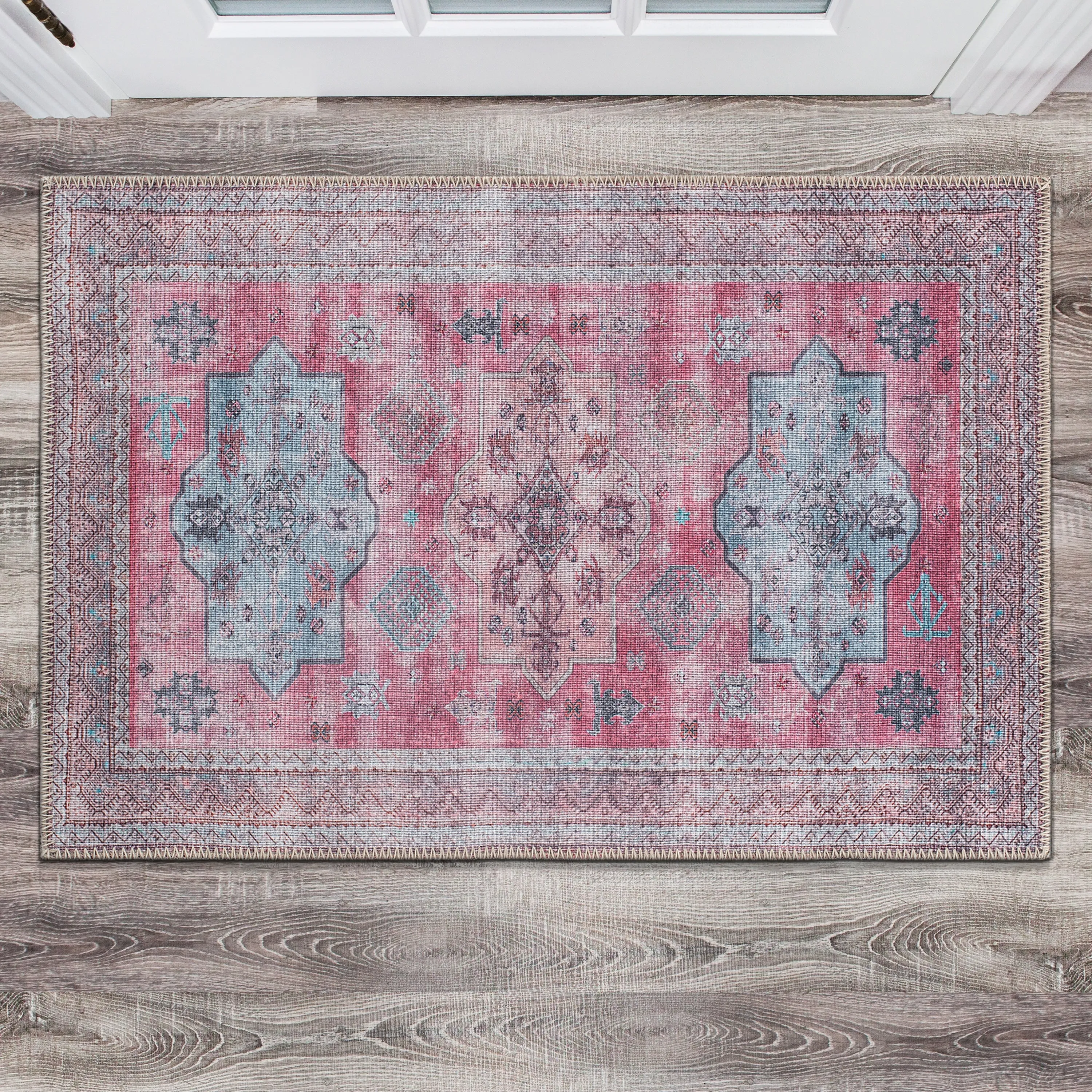 Distressed Transitional Bohemian Area Rug