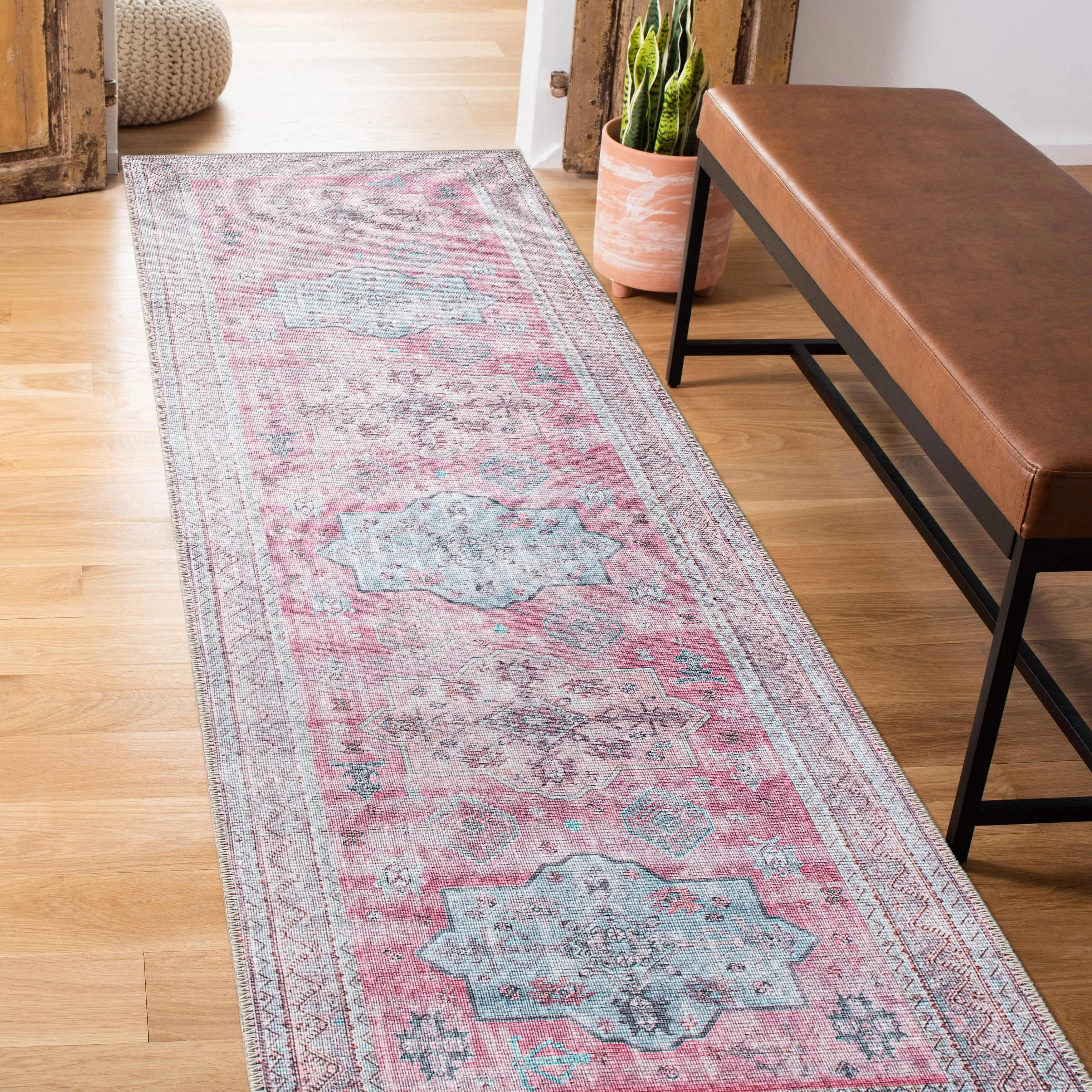 Distressed Transitional Bohemian Area Rug