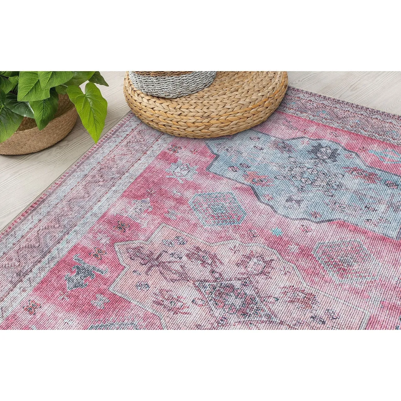 Distressed Transitional Bohemian Area Rug