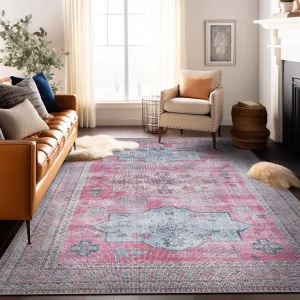 Distressed Transitional Bohemian Area Rug