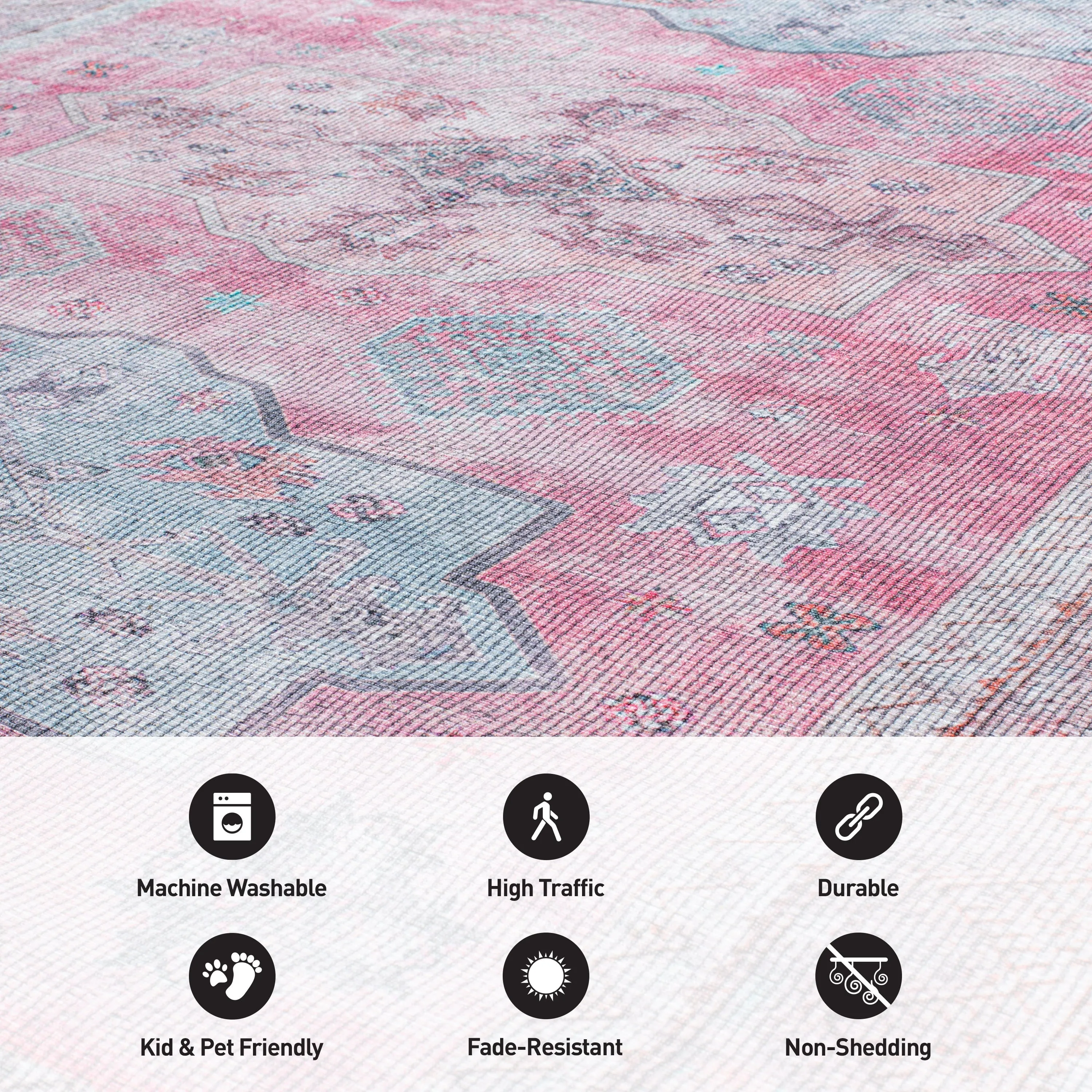 Distressed Transitional Bohemian Area Rug